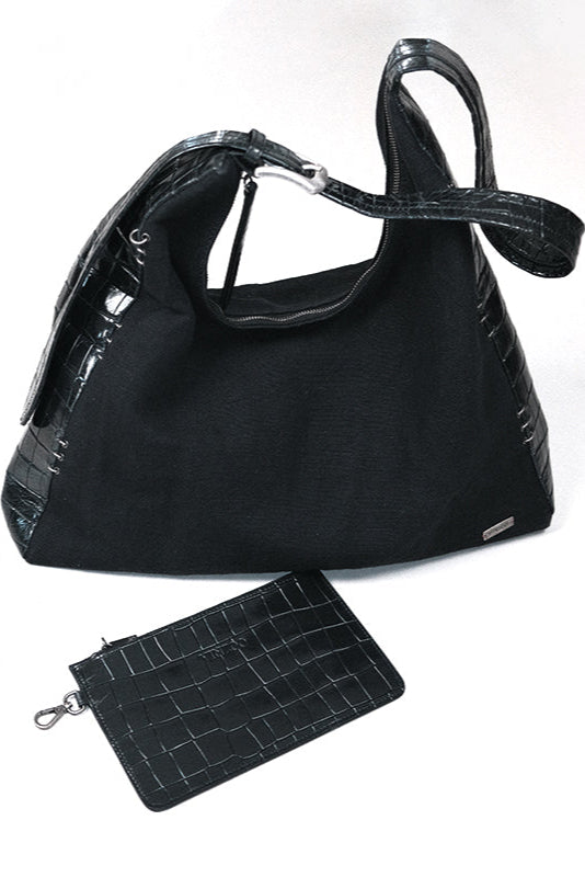 Linen-Canvas & Leather Tote Bag