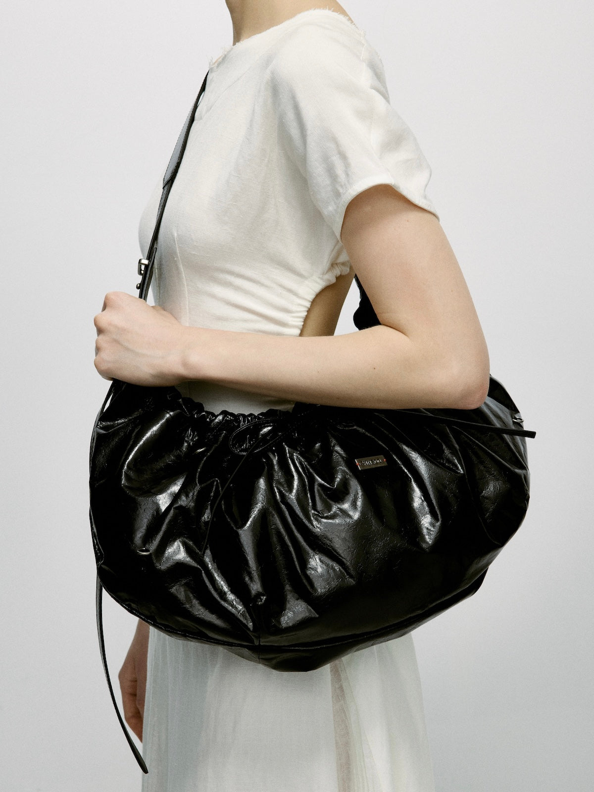 Drawstring Ballet Bag(Grey/Black)