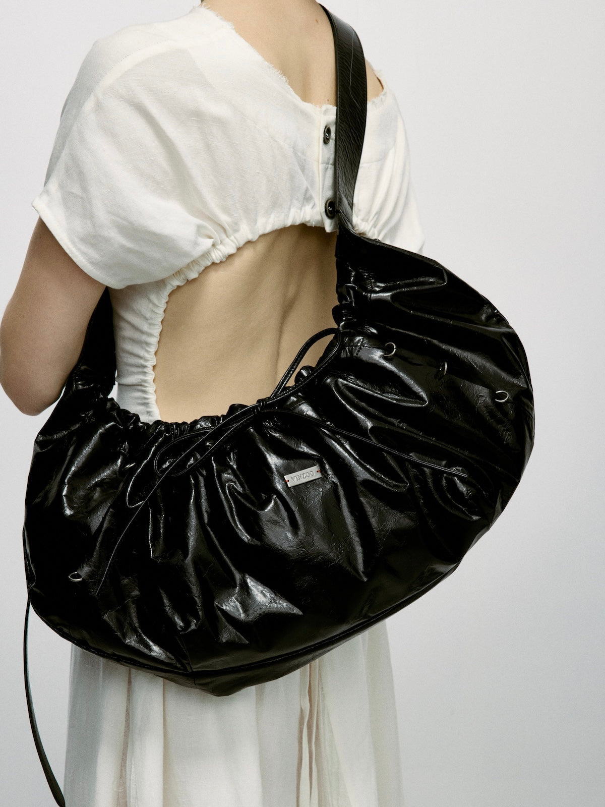 Drawstring Ballet Bag(Grey/Black)