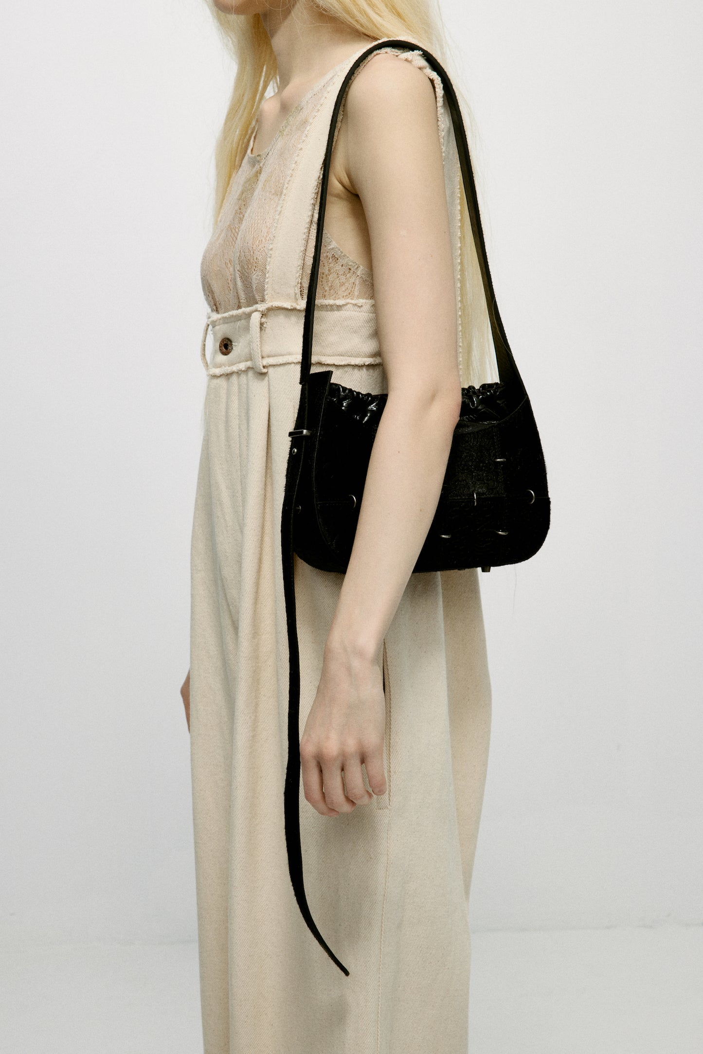 Black Horsehair Crossbody Bag(Small)