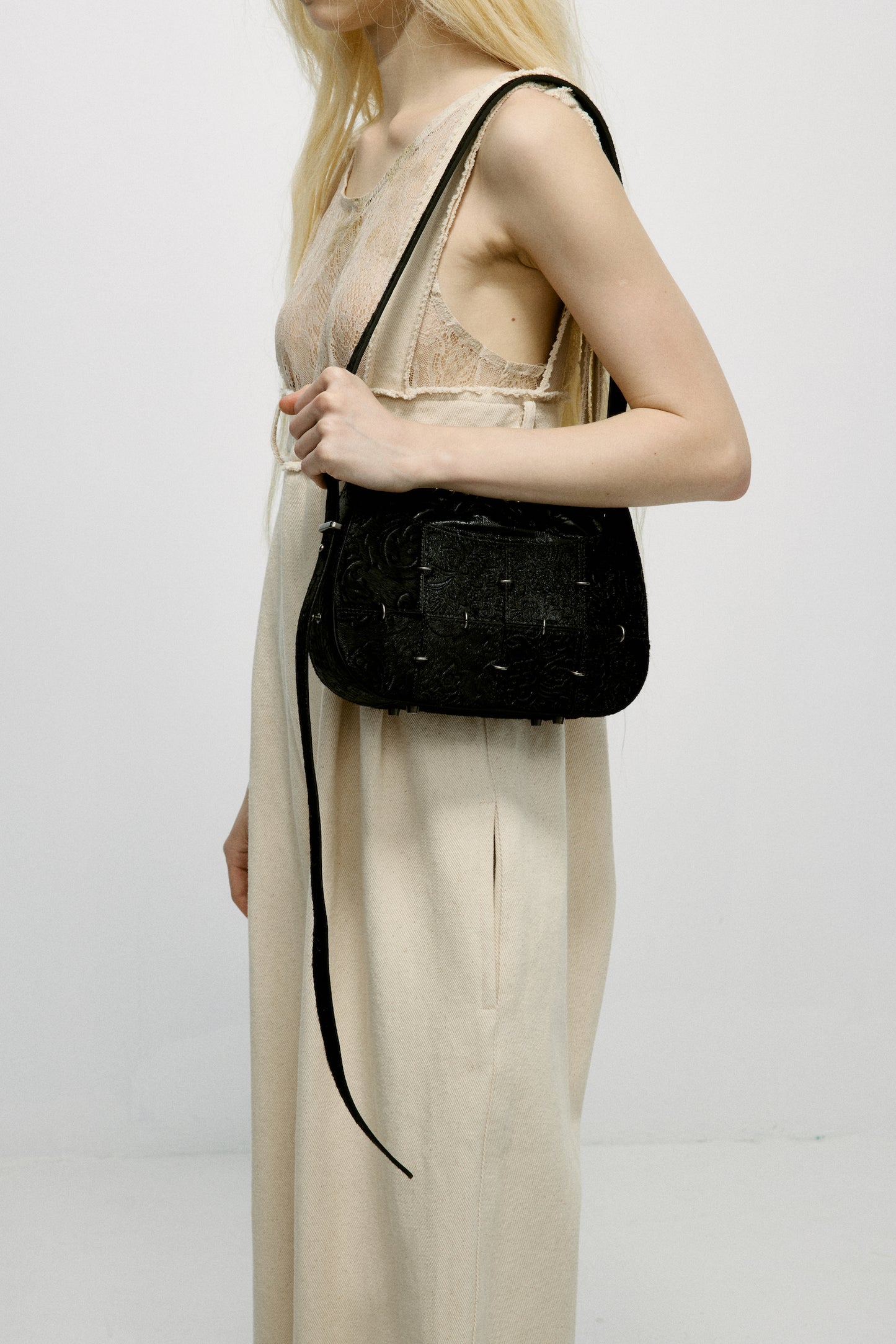 Black Horsehair Crossbody Bag(Small)
