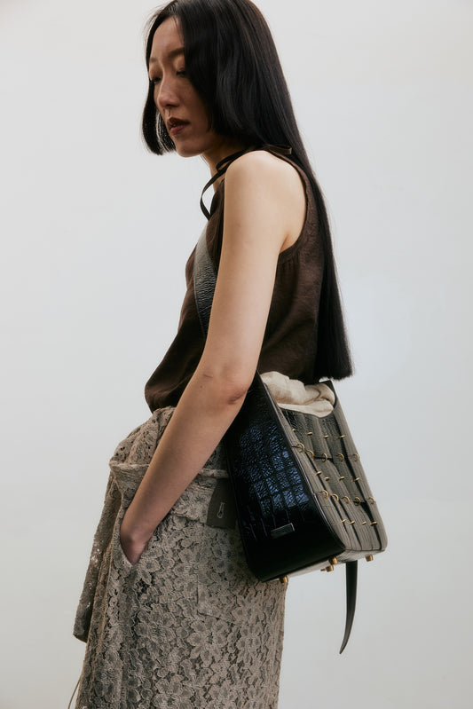 Dark Brown Crossbody Bag(Median)