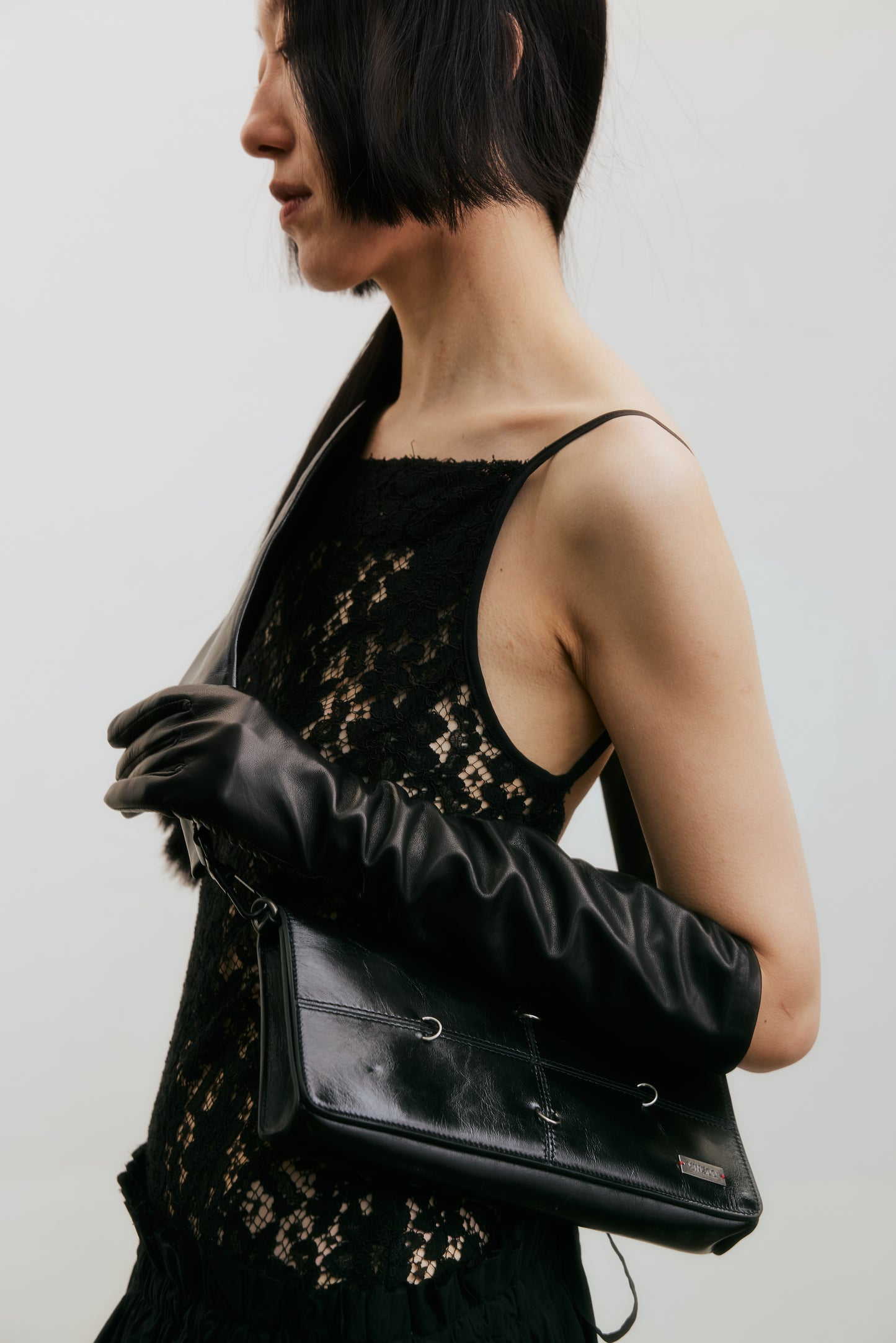 Wide Strap Wallet Bag (Dark Red/Black)