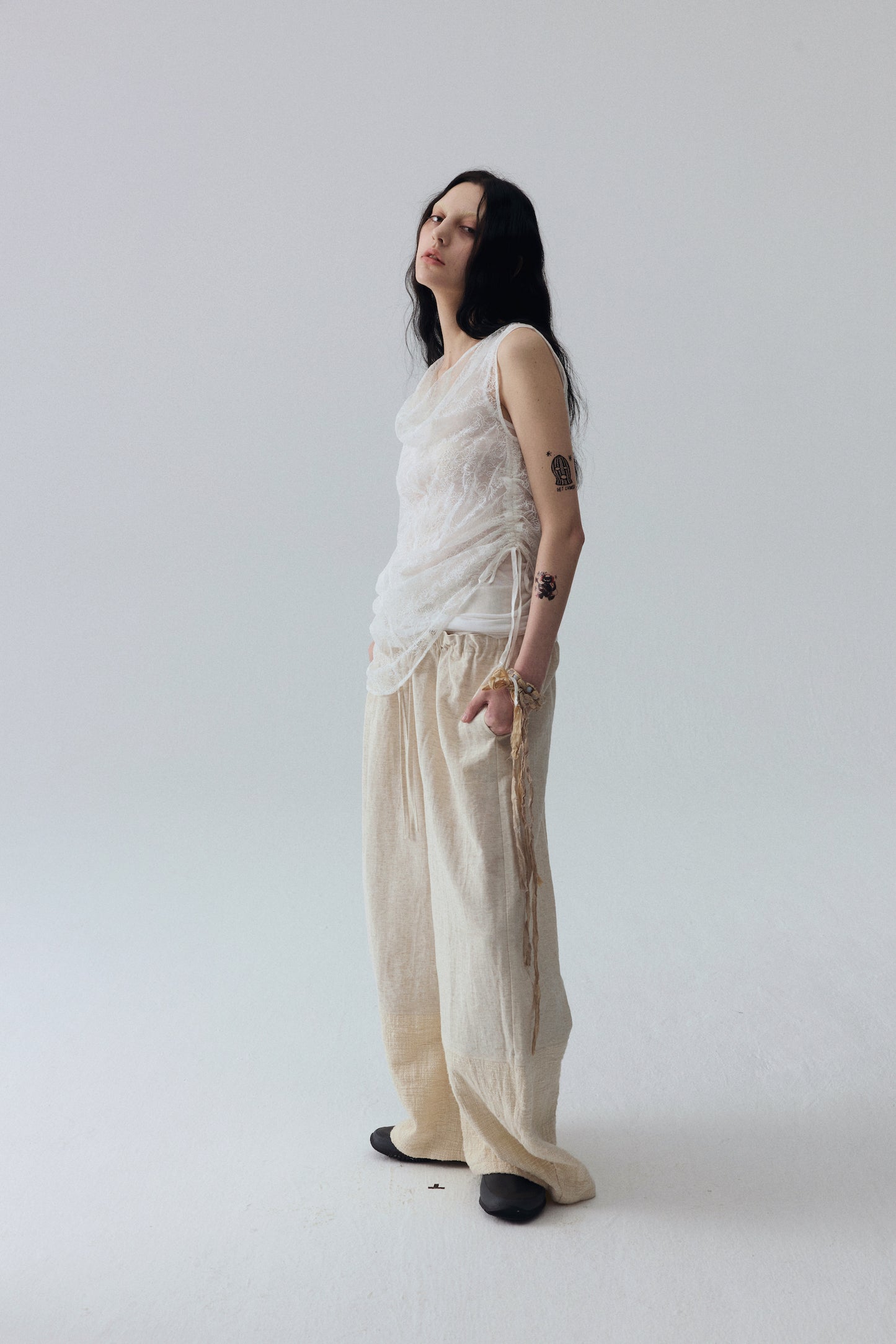 Embroidered Lace Tank Top Set