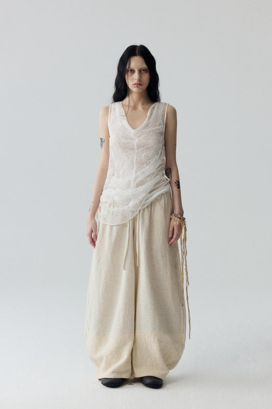 Embroidered Lace Tank Top Set