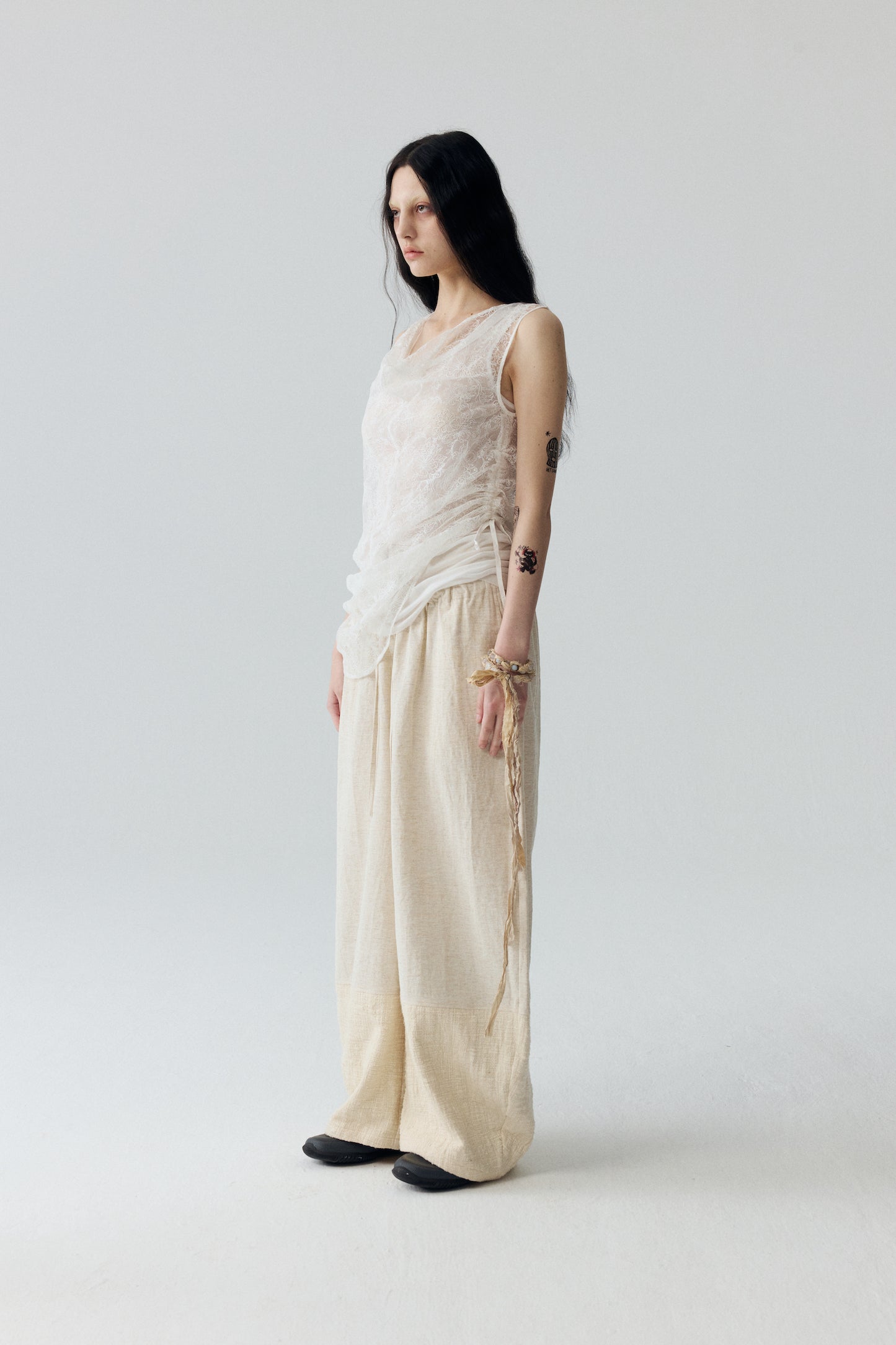 Embroidered Lace Tank Top Set