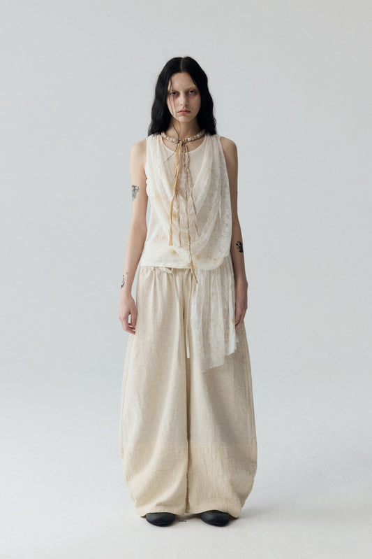 Tea-Dyed Lace Tank Top