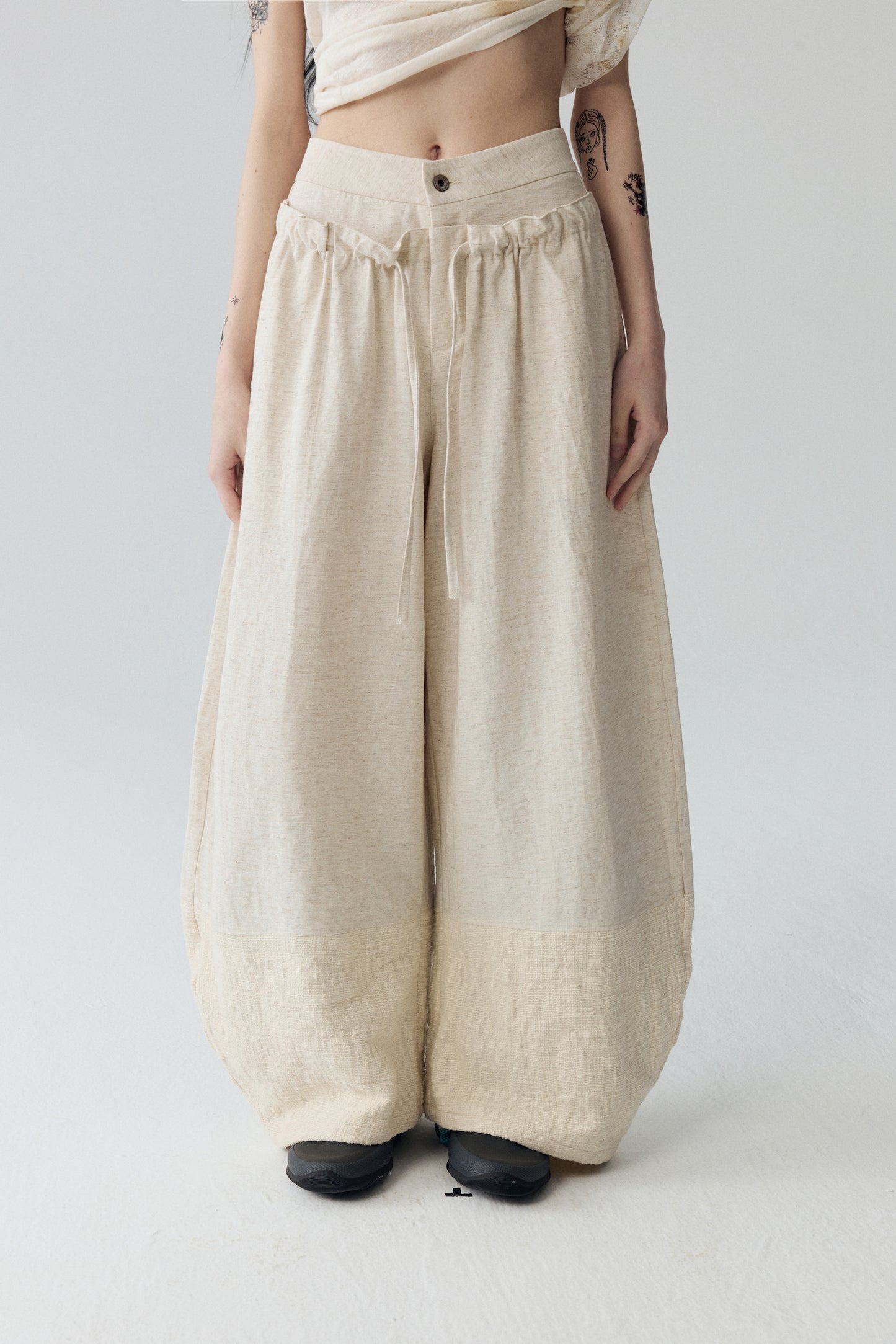 Beige Baggy Pants