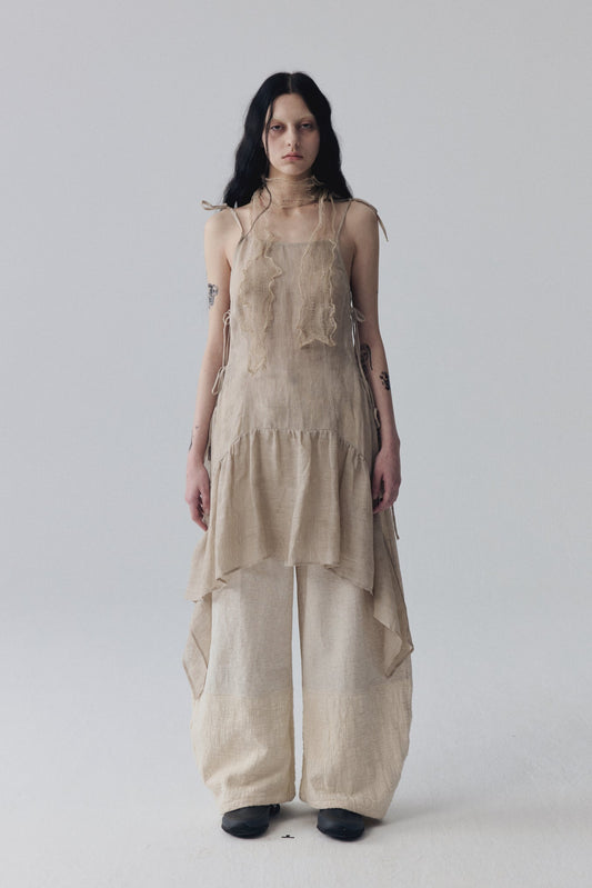 Plant-Dyed Linen Minidress