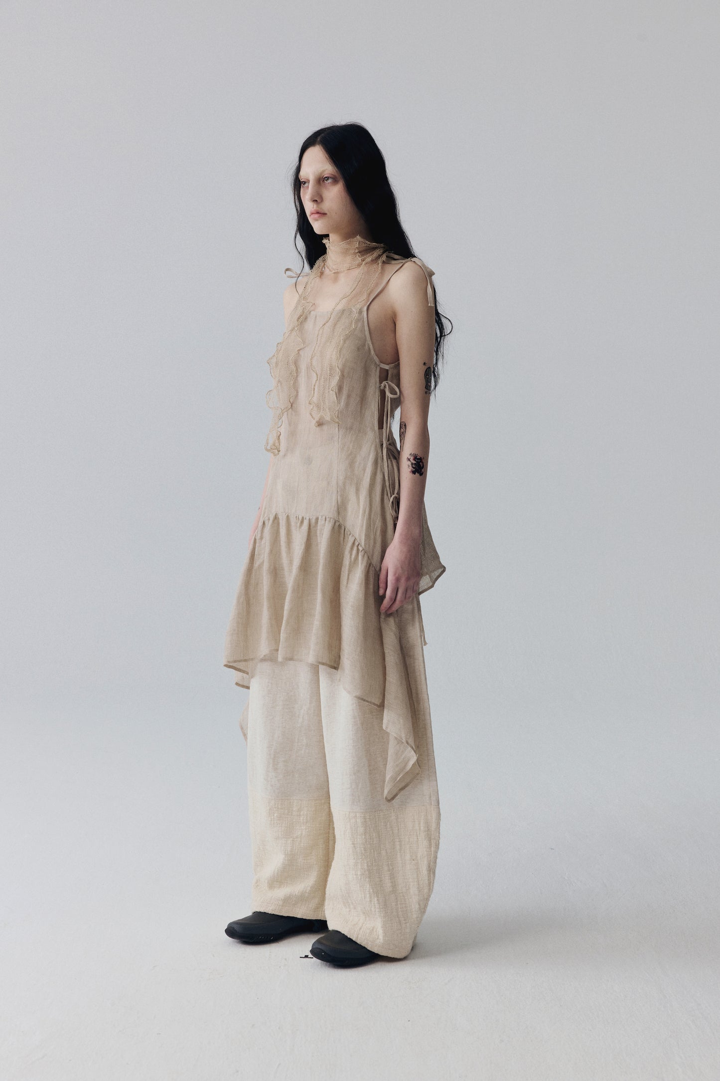 Plant-Dyed Linen Minidress