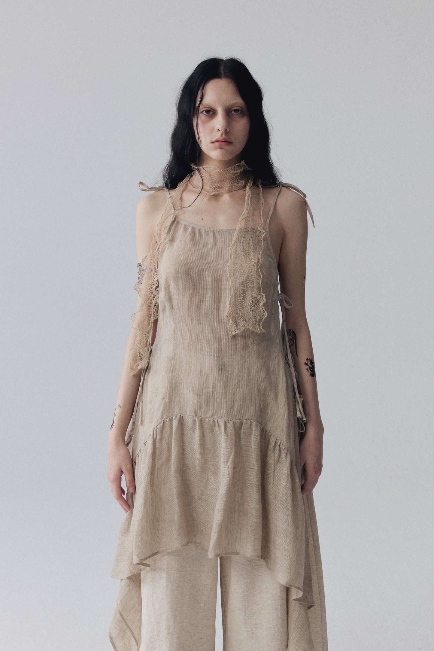 Plant-Dyed Linen Minidress
