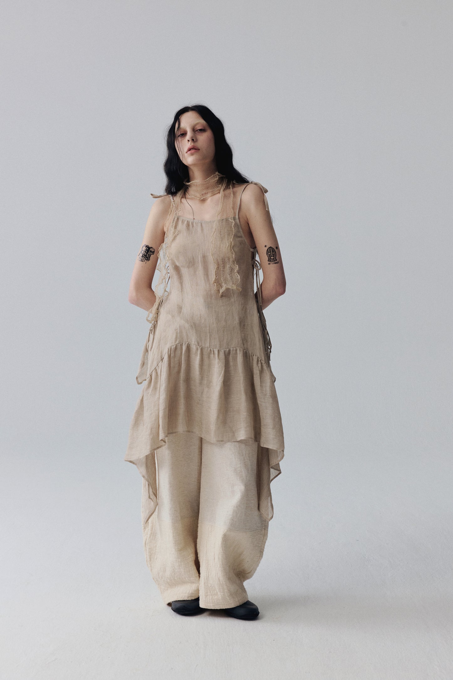 Plant-Dyed Linen Minidress