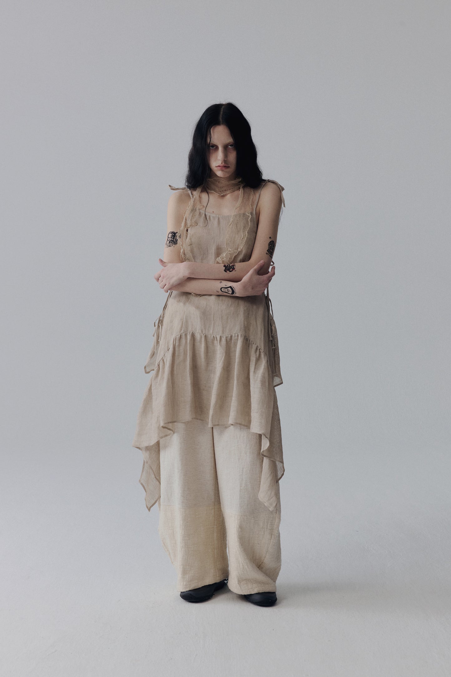 Plant-Dyed Linen Minidress