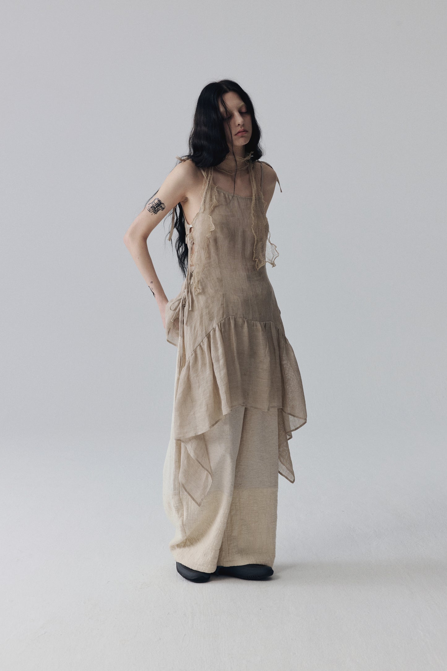 Plant-Dyed Linen Minidress