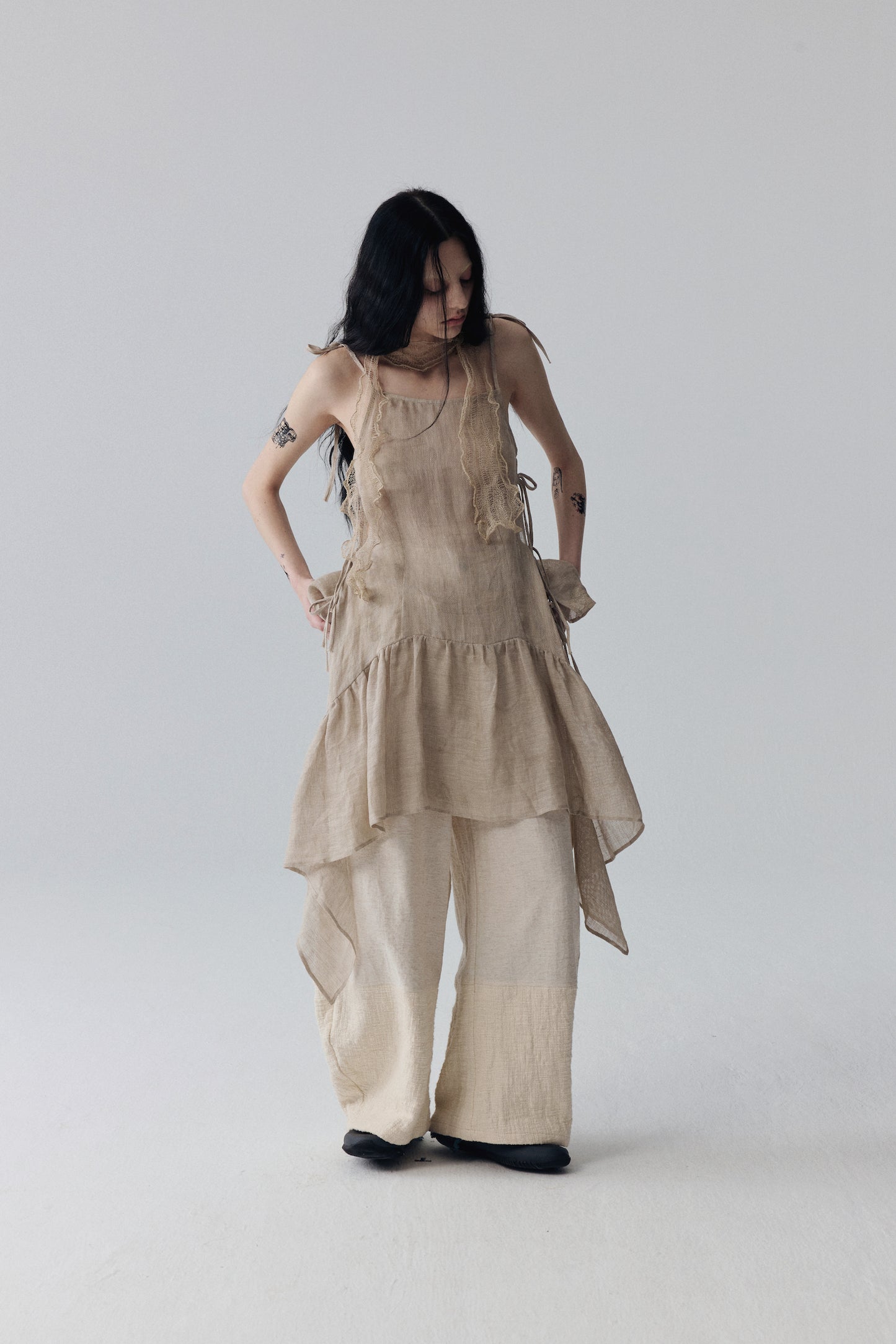 Plant-Dyed Linen Minidress