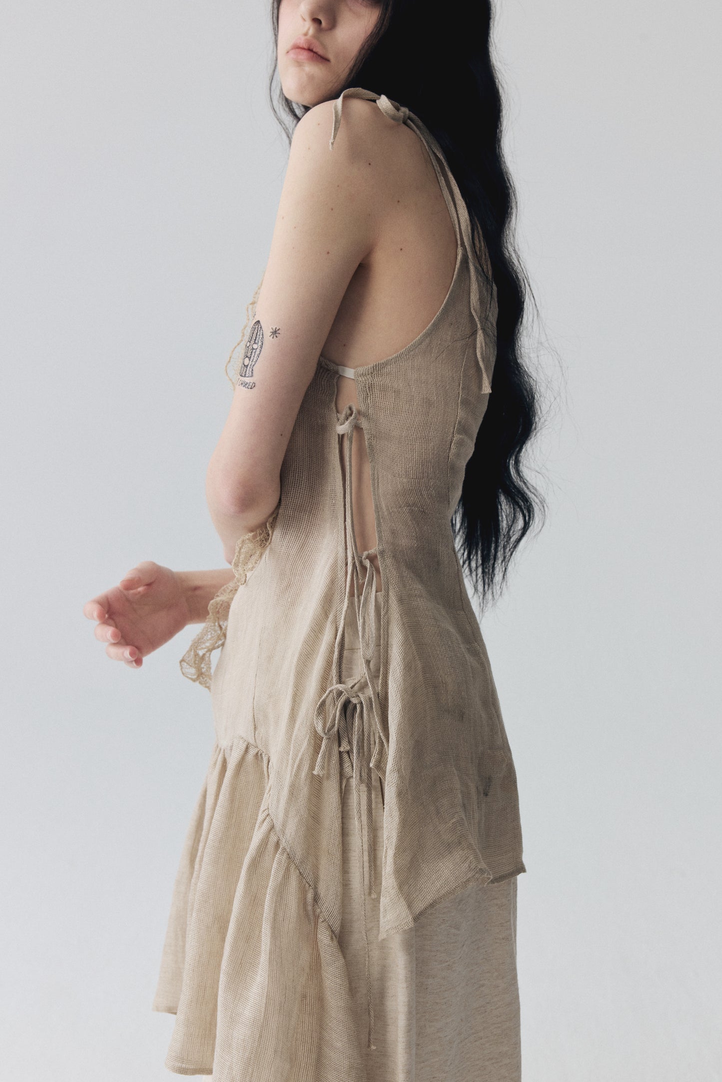Plant-Dyed Linen Minidress