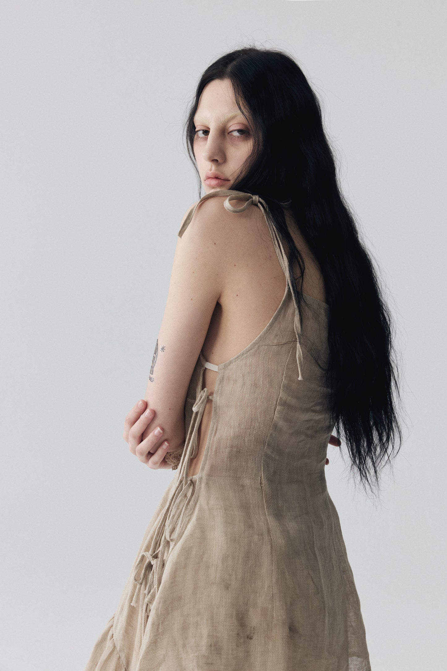 Plant-Dyed Linen Minidress