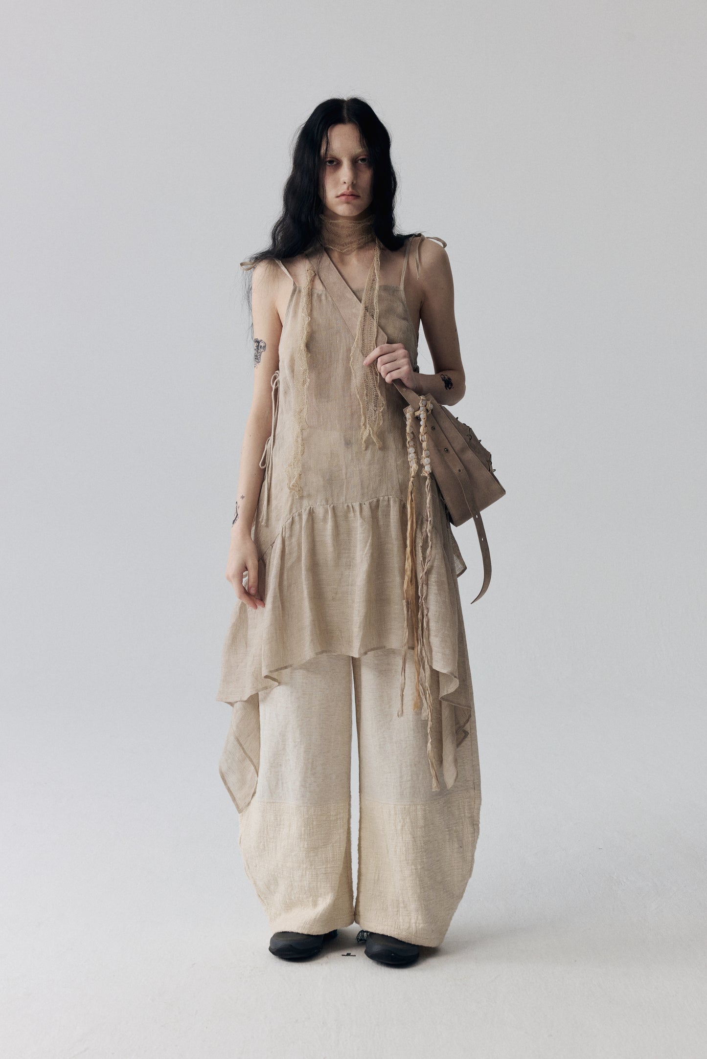 Grey Pink Suede Leather Crossbody Bag(Median)