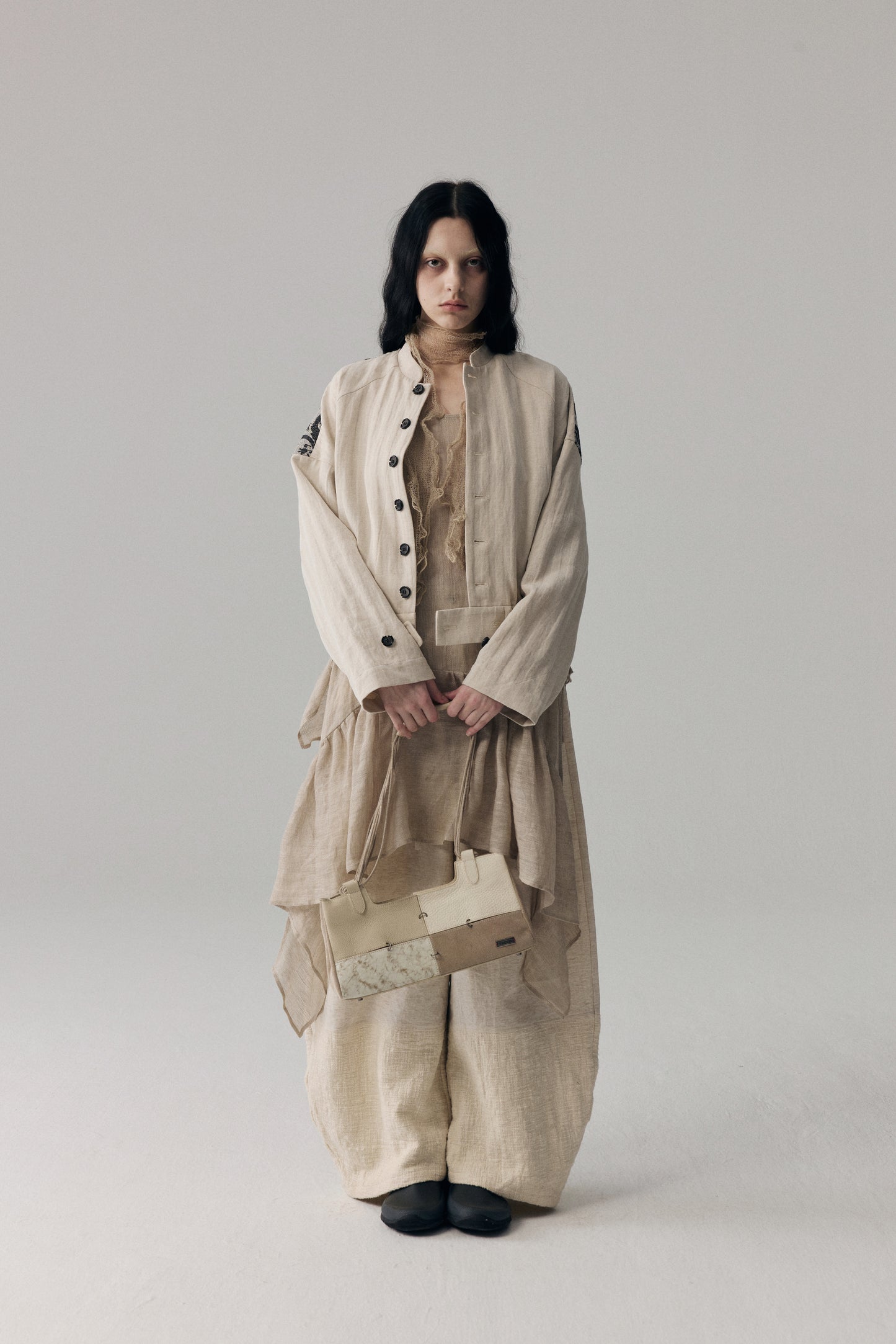 Patchwork Leather Boston Bag