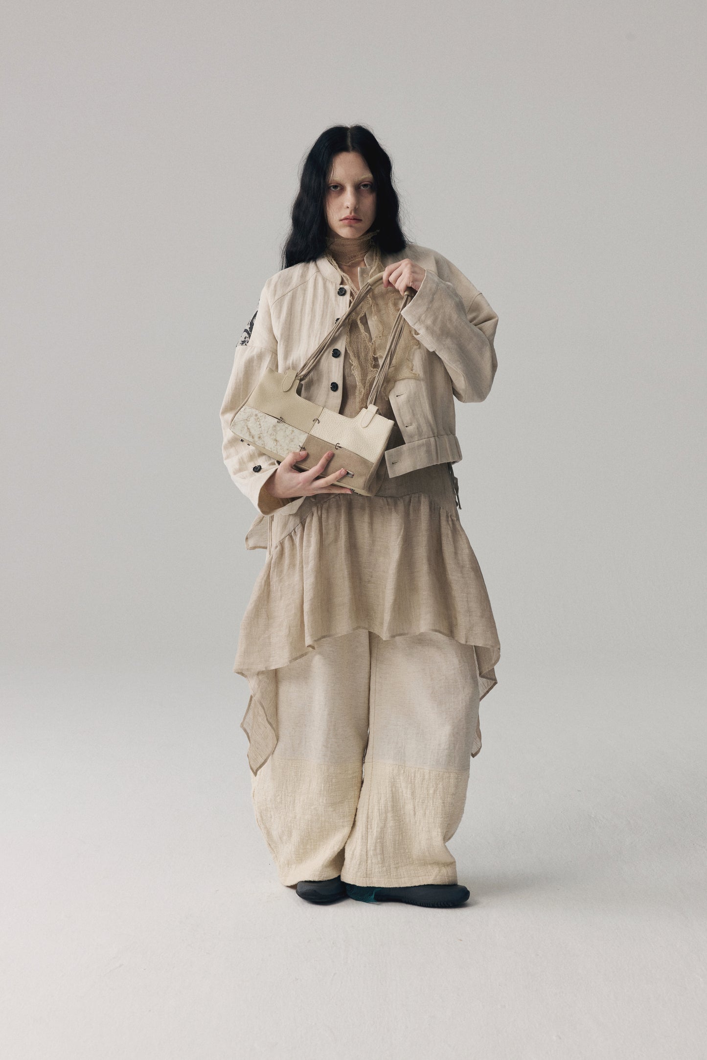 Patchwork Leather Boston Bag