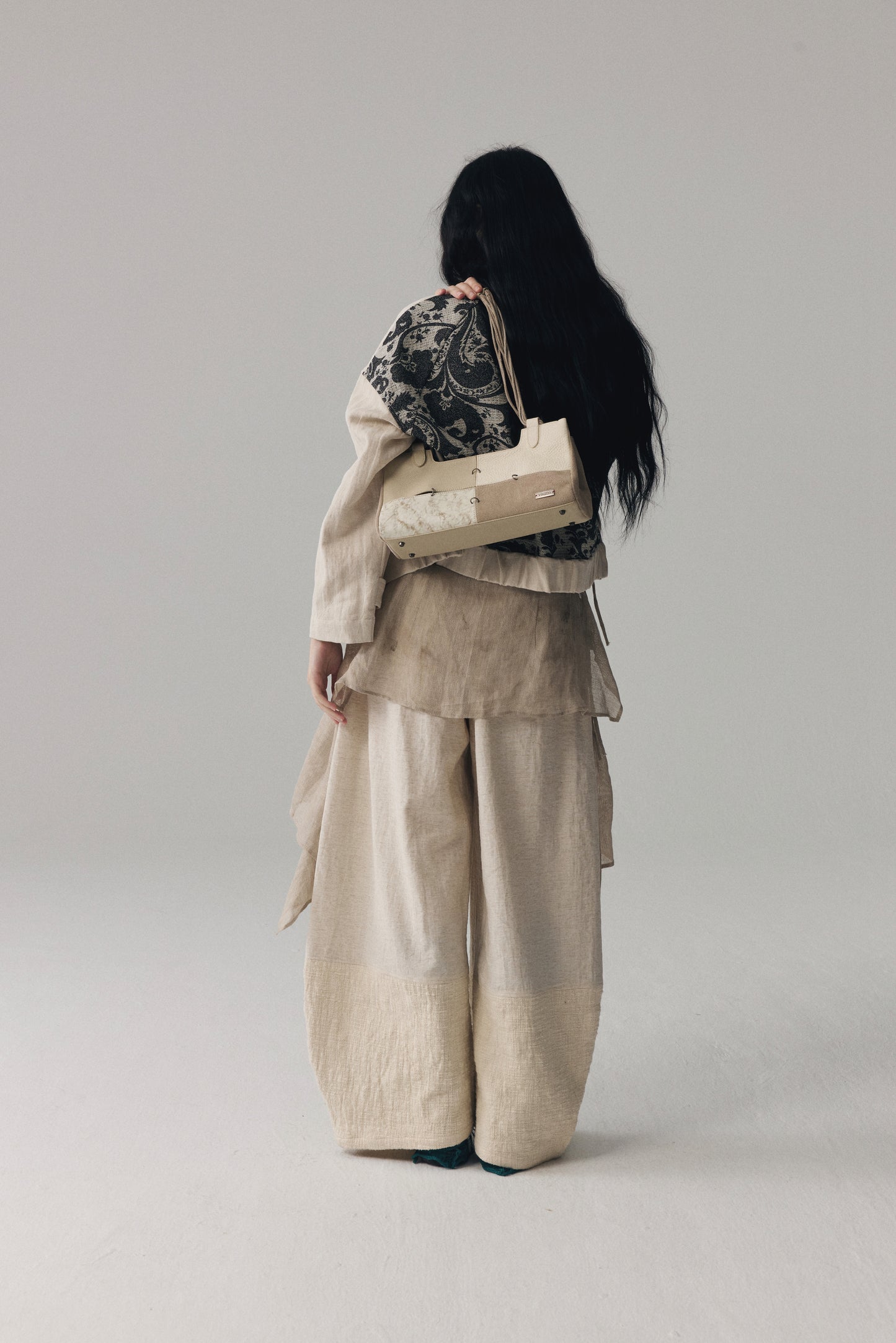 Patchwork Leather Boston Bag