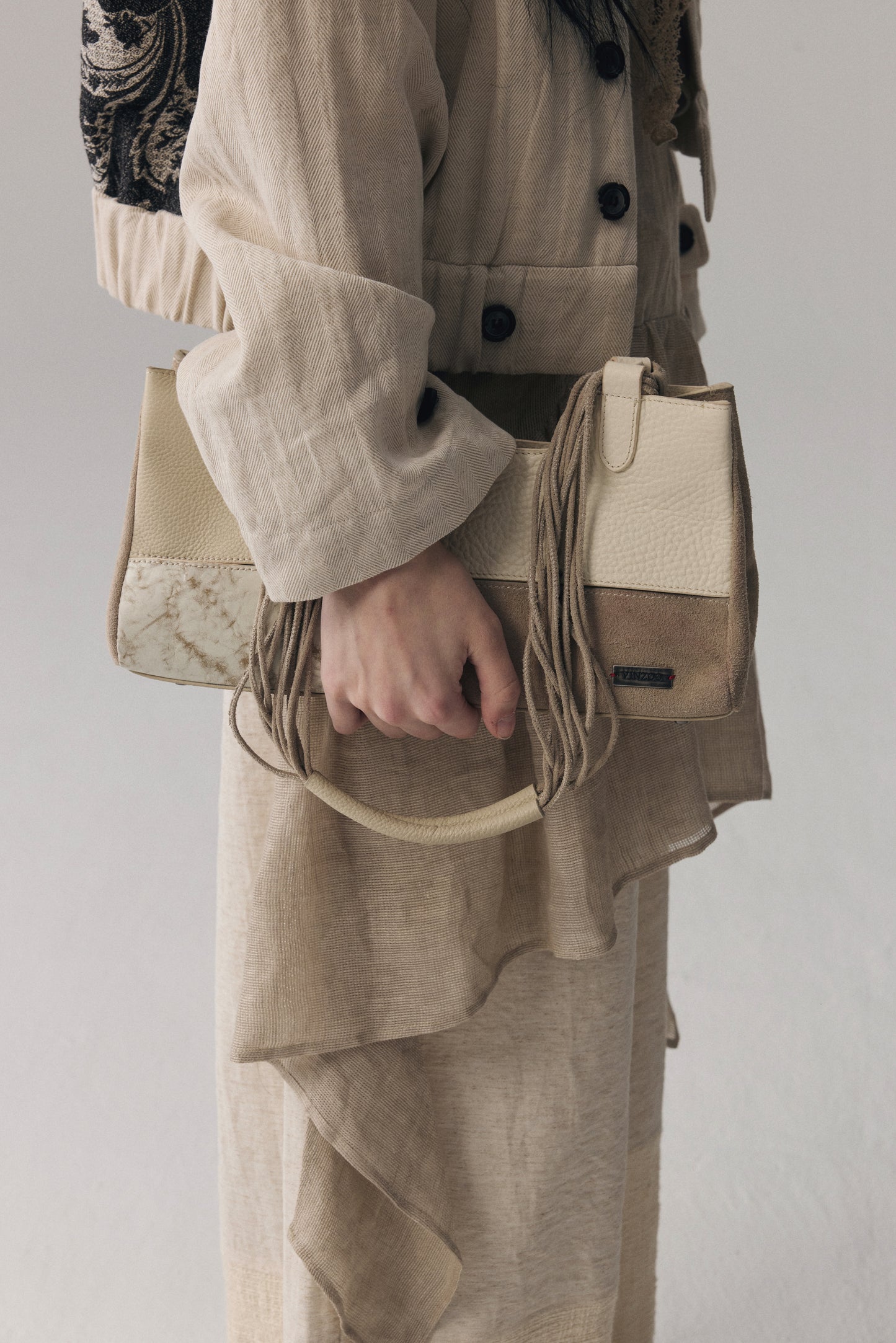 Patchwork Leather Boston Bag