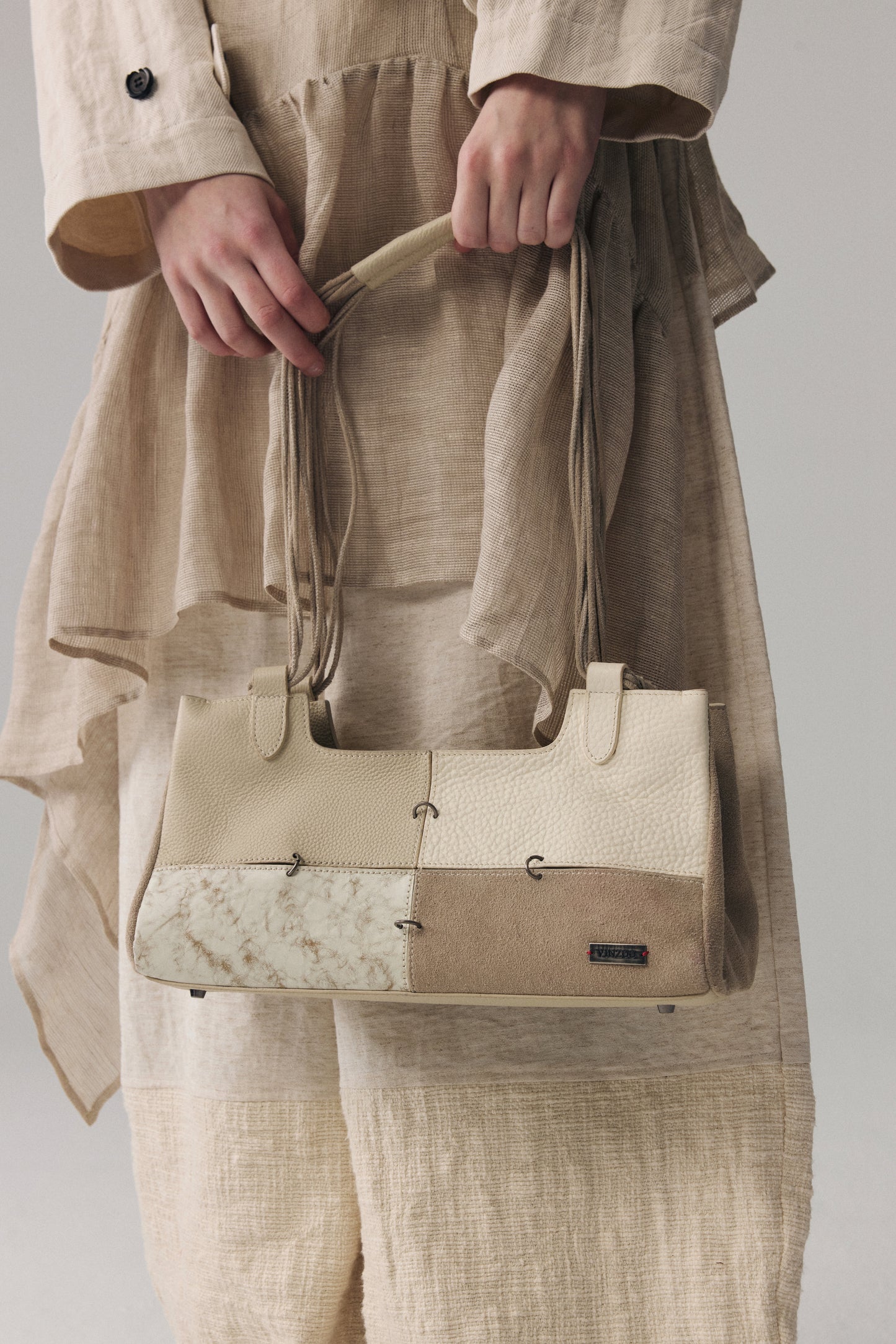 Patchwork Leather Boston Bag