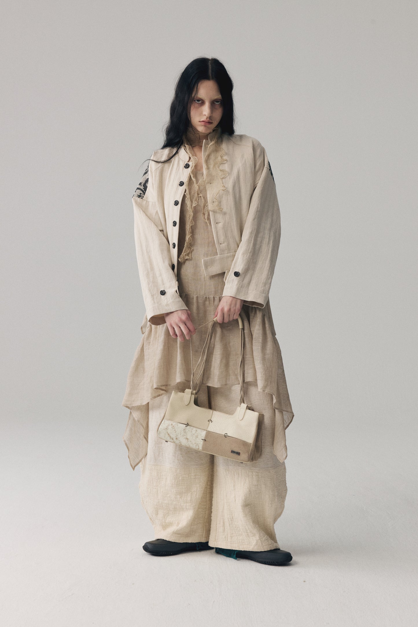 Patchwork Leather Boston Bag