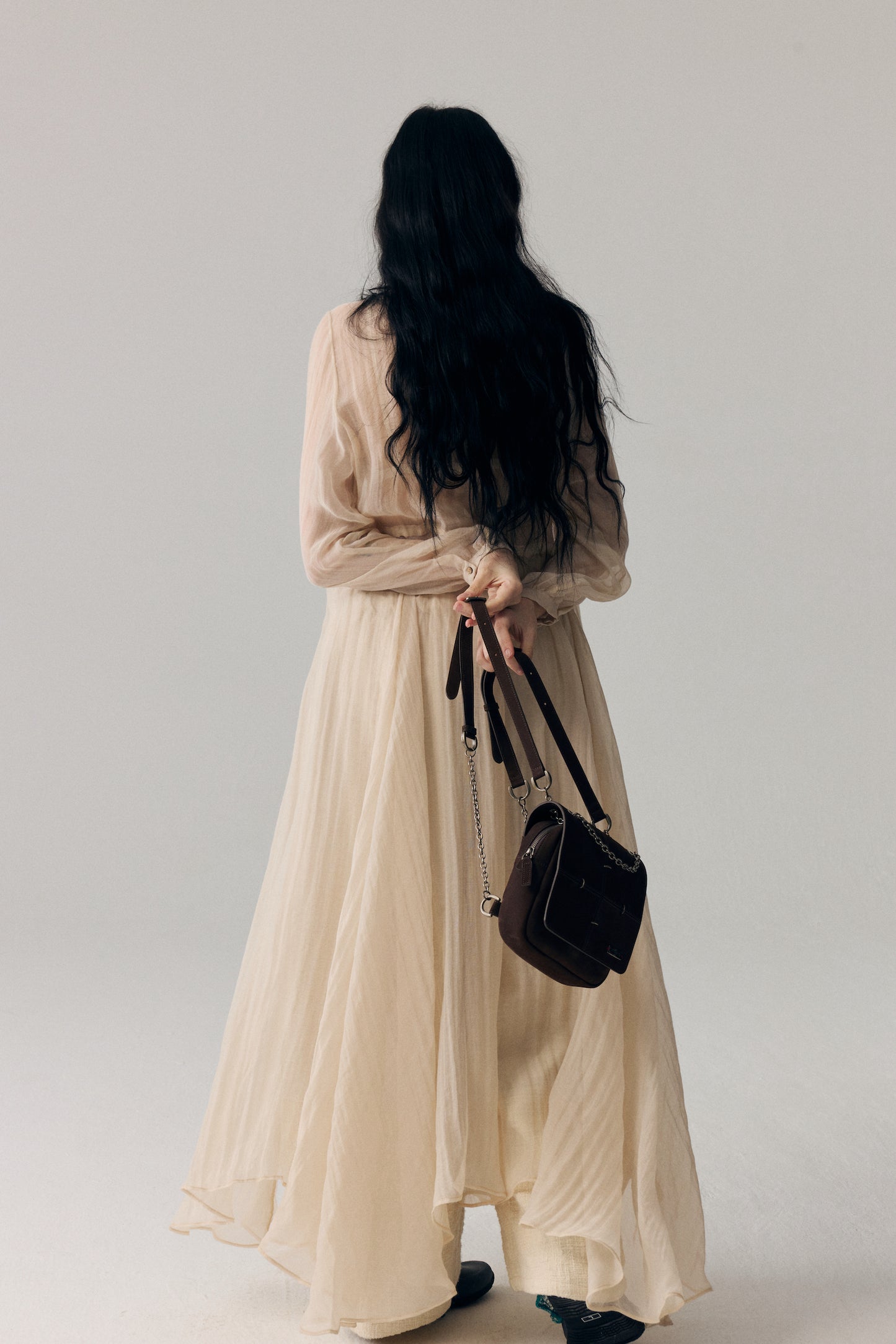 Square Otaiko Backpack(Dark brown/Black)