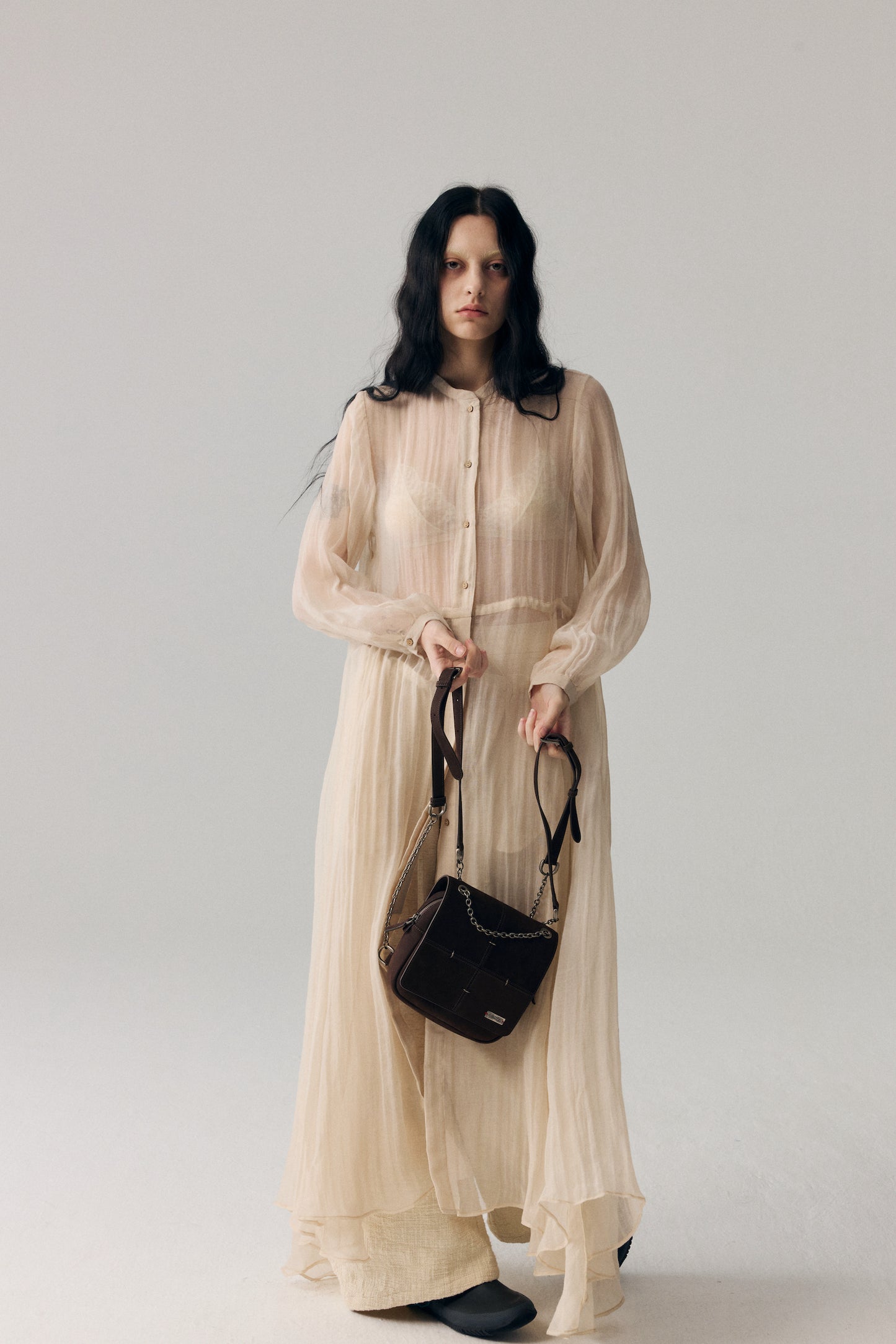 Square Otaiko Backpack(Dark brown/Black)