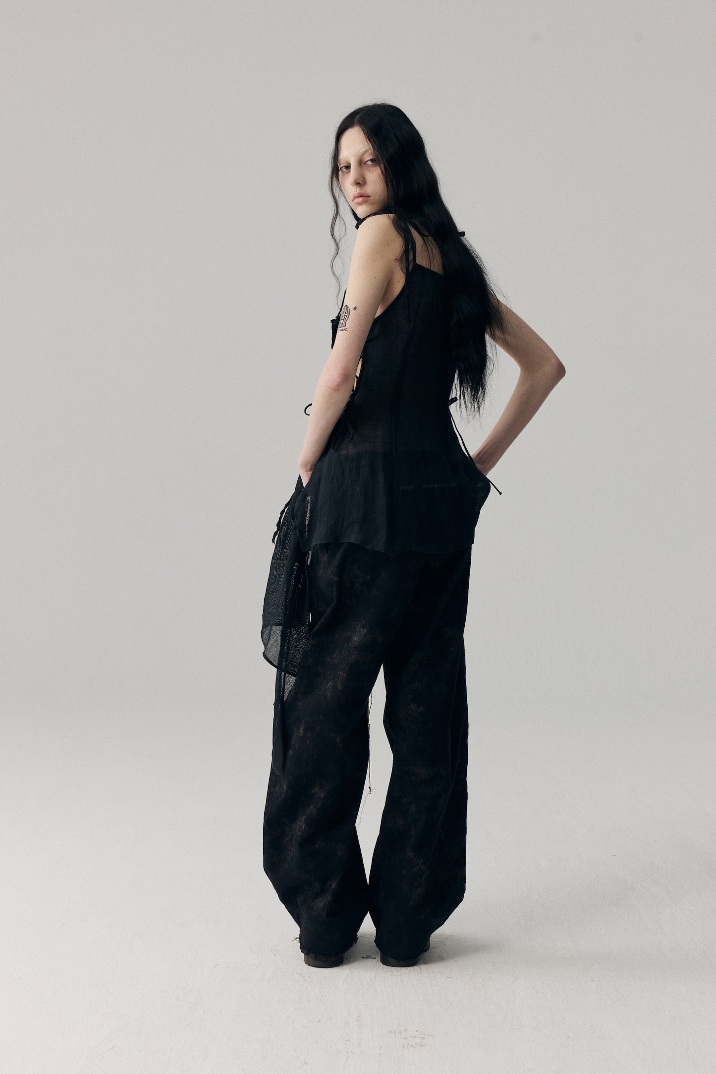 Black Linen Minidress