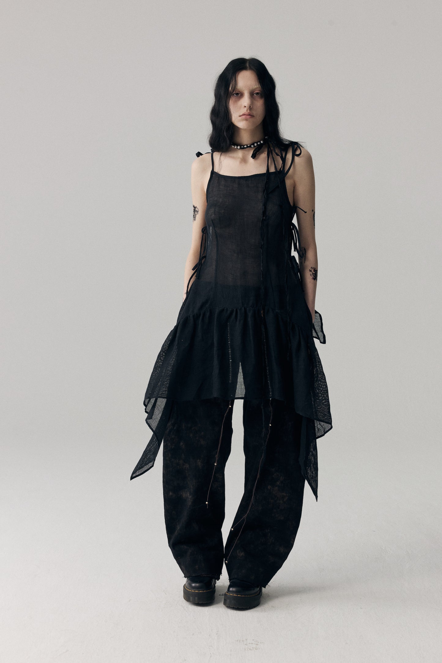 Black Linen Minidress
