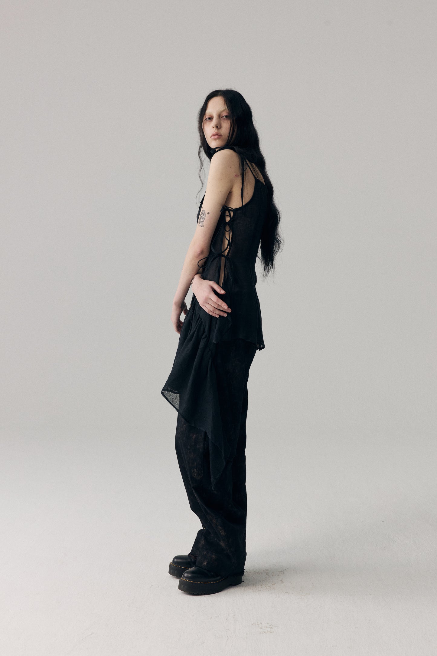 Black Linen Minidress