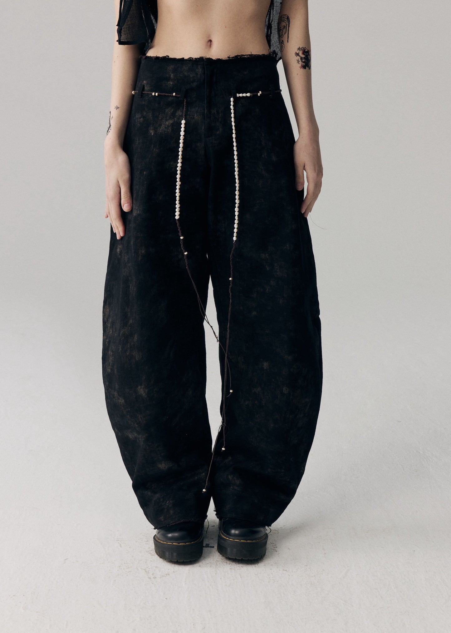 Lace Waistband Denim Jeans