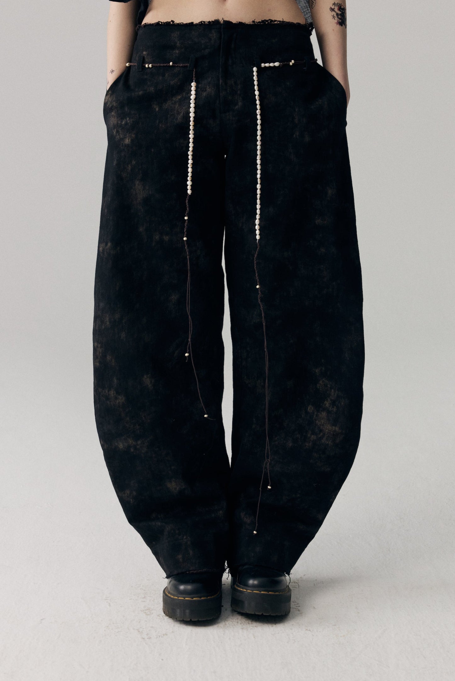 Lace Waistband Denim Jeans