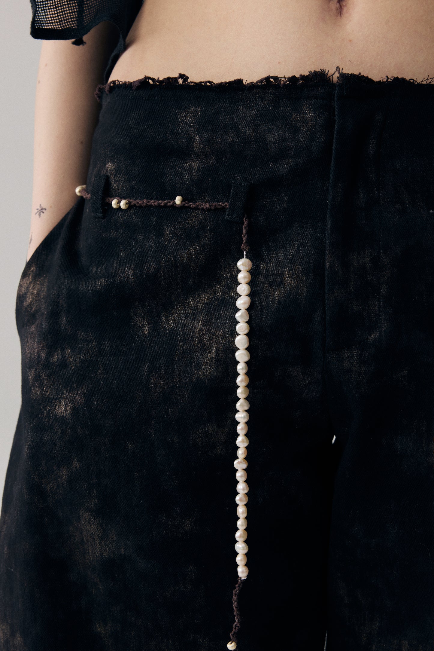 Lace Waistband Denim Jeans