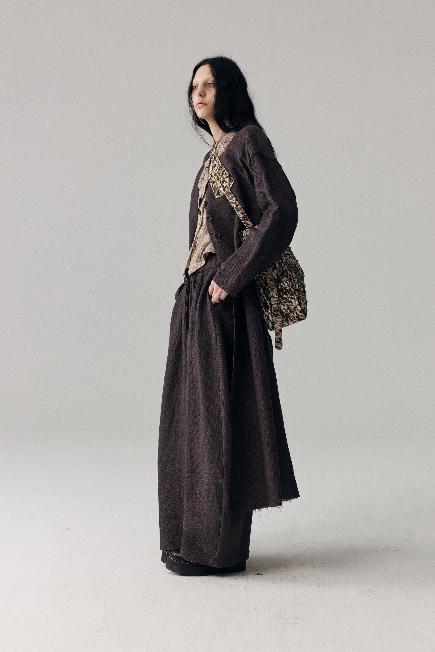 Splattered Horsehair Crossbody Bag(Large)