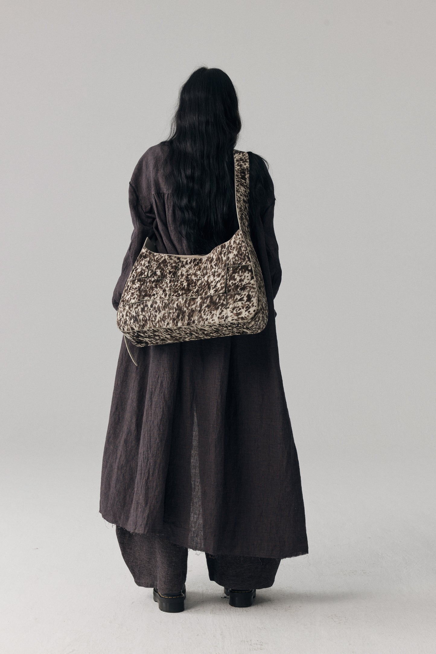 Splattered Horsehair Crossbody Bag(Large)