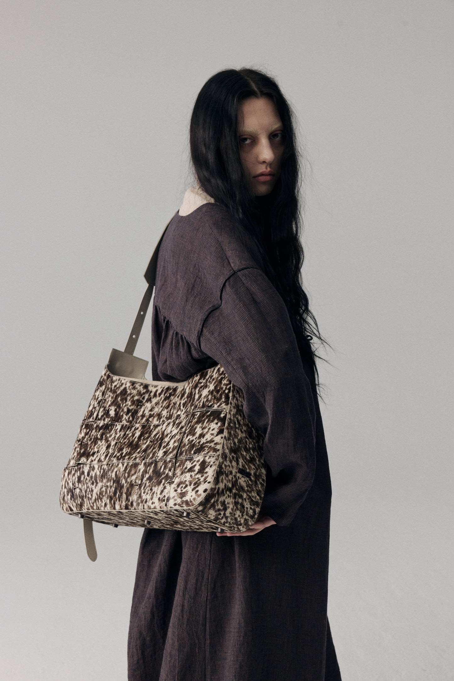 Splattered Horsehair Crossbody Bag(Large)