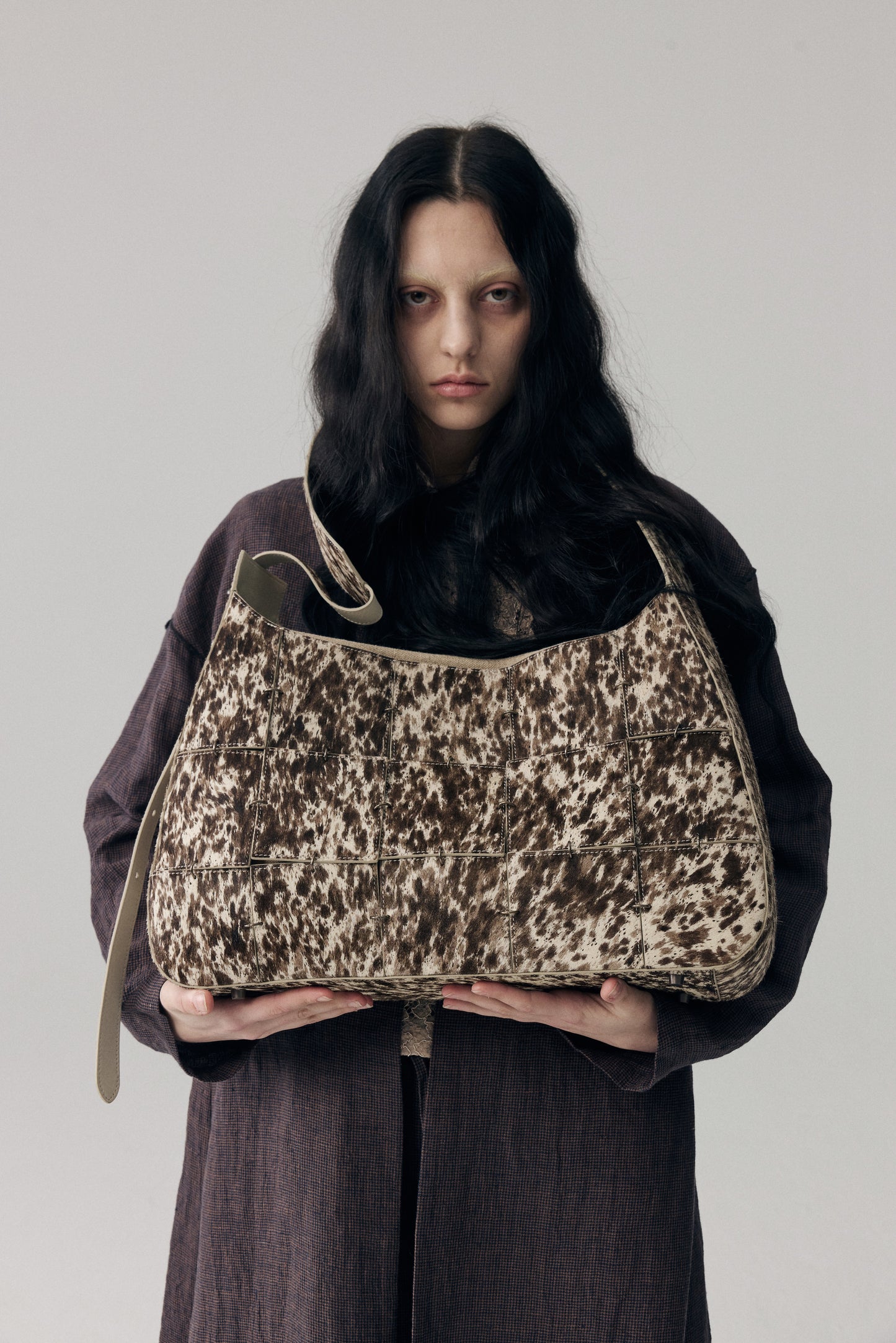 Splattered Horsehair Crossbody Bag(Large)