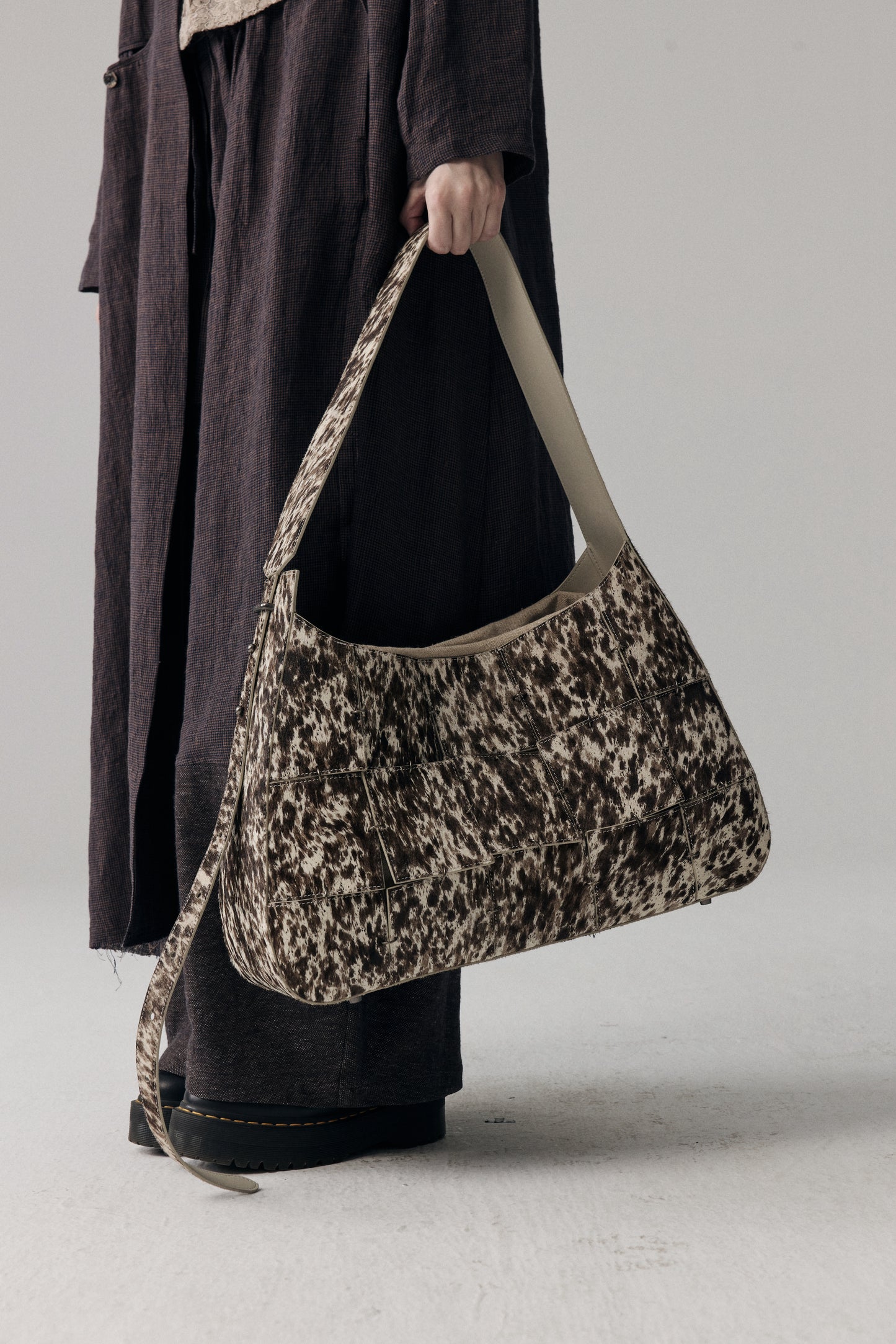 Splattered Horsehair Crossbody Bag(Large)