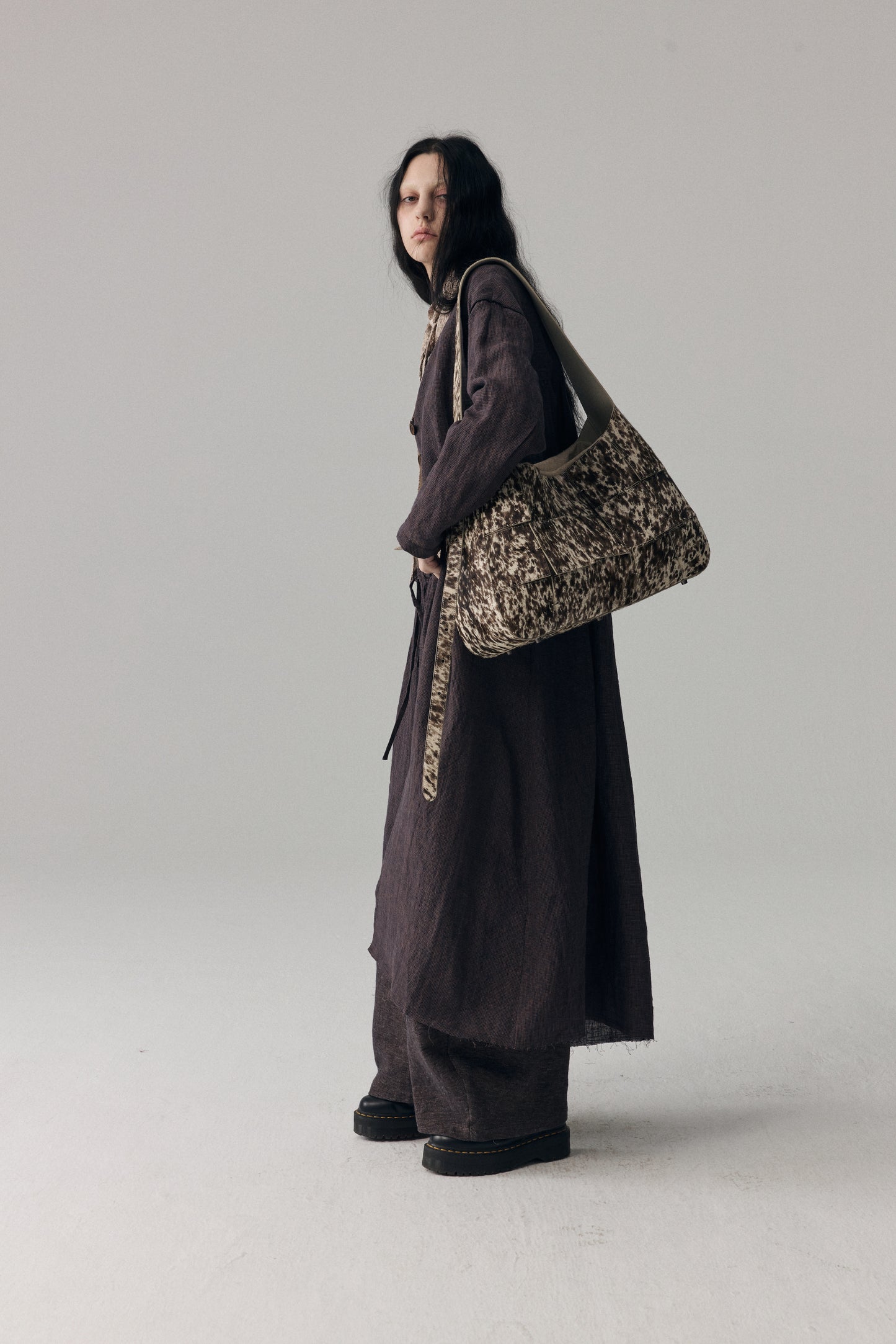 Splattered Horsehair Crossbody Bag(Large)