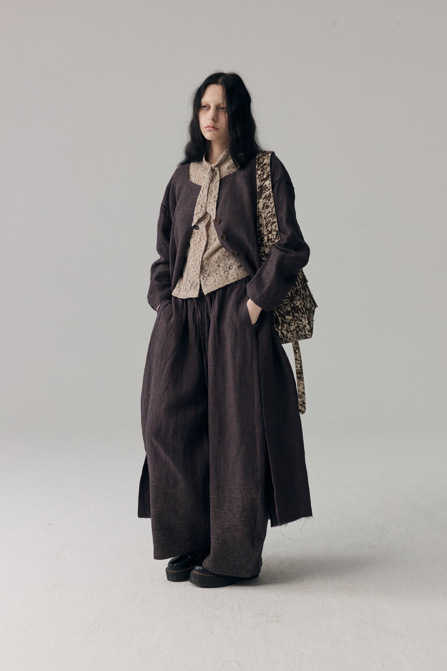 Splattered Horsehair Crossbody Bag(Large)