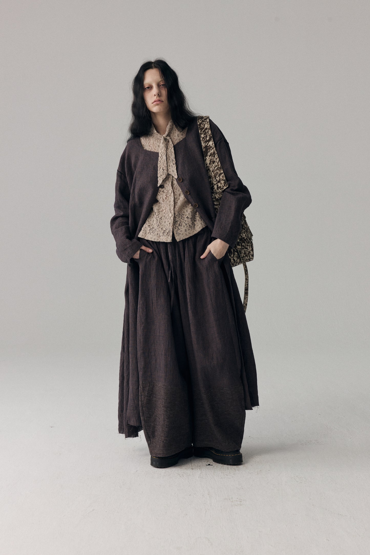 Splattered Horsehair Crossbody Bag(Large)