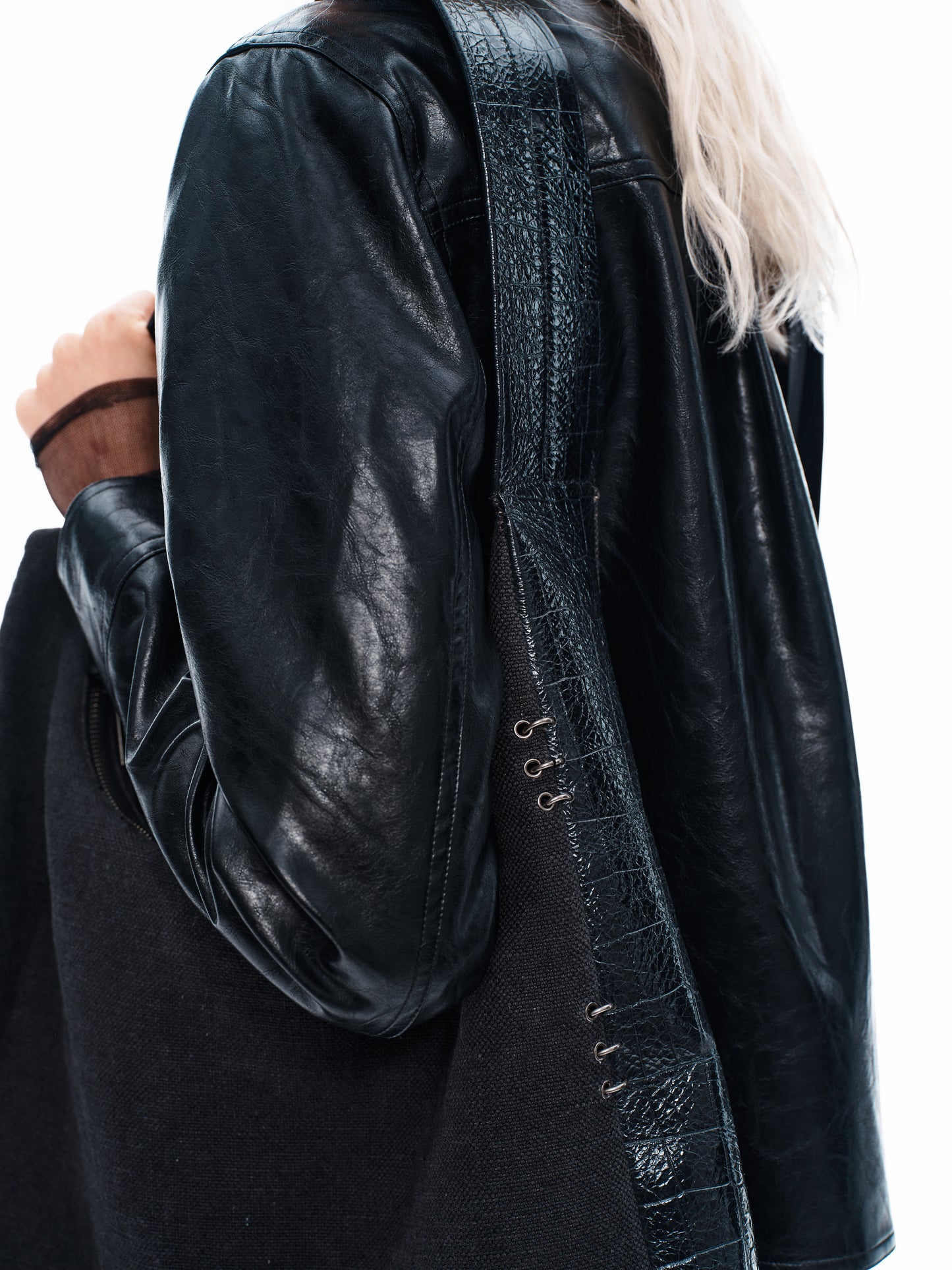 Linen-Canvas & Leather Tote Bag