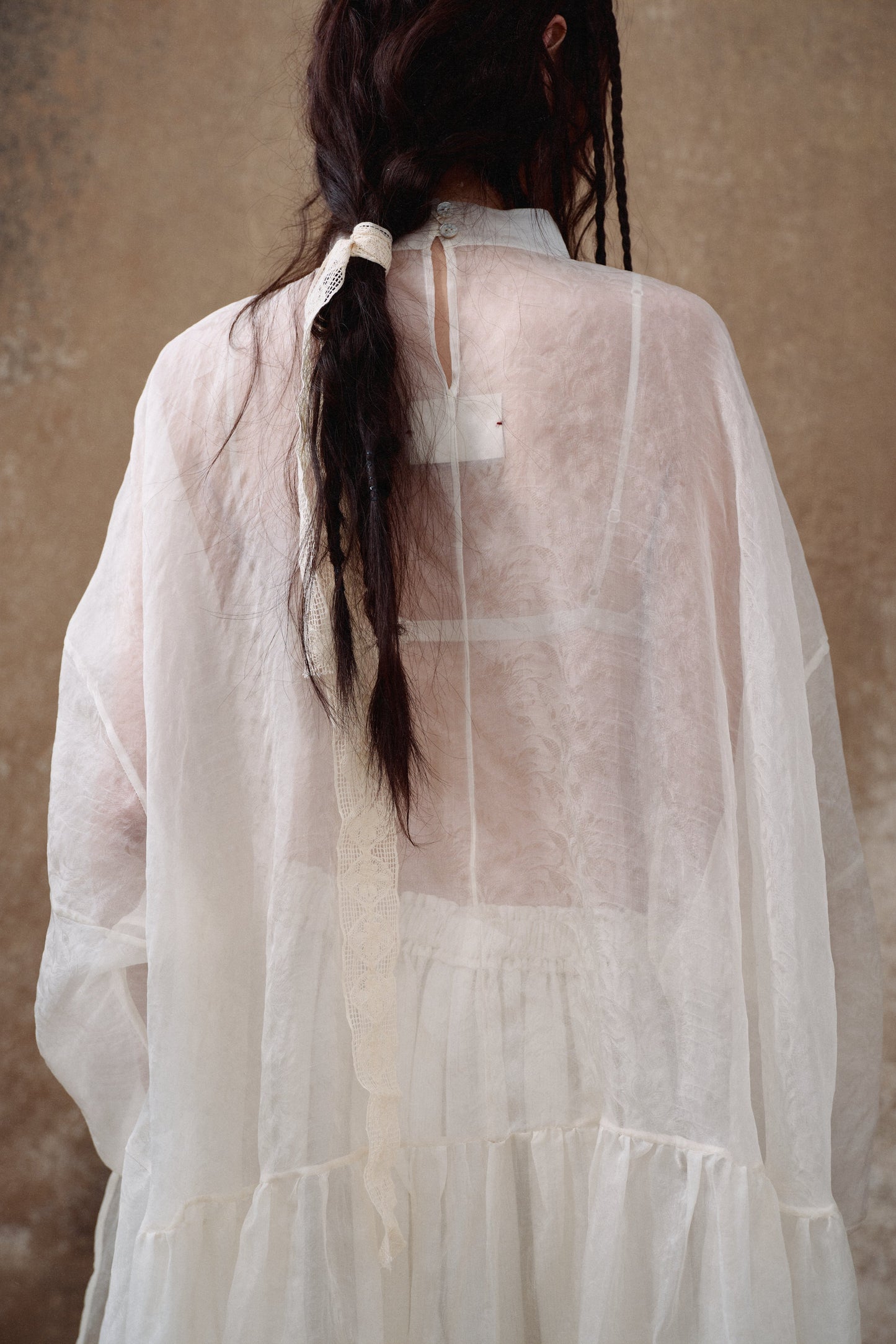 Silk Jacquard Overlay Dress