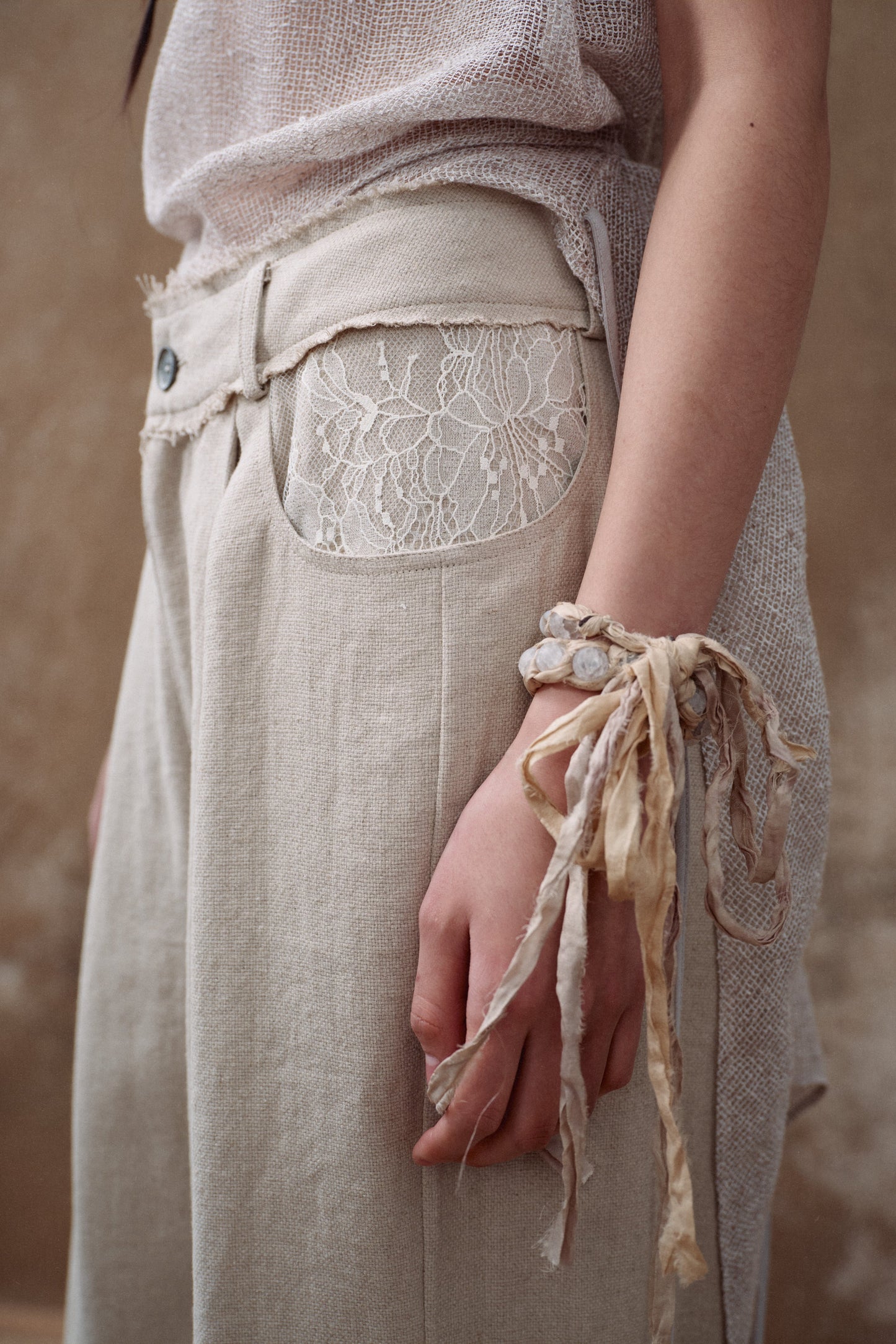Linen Distressed Jeans