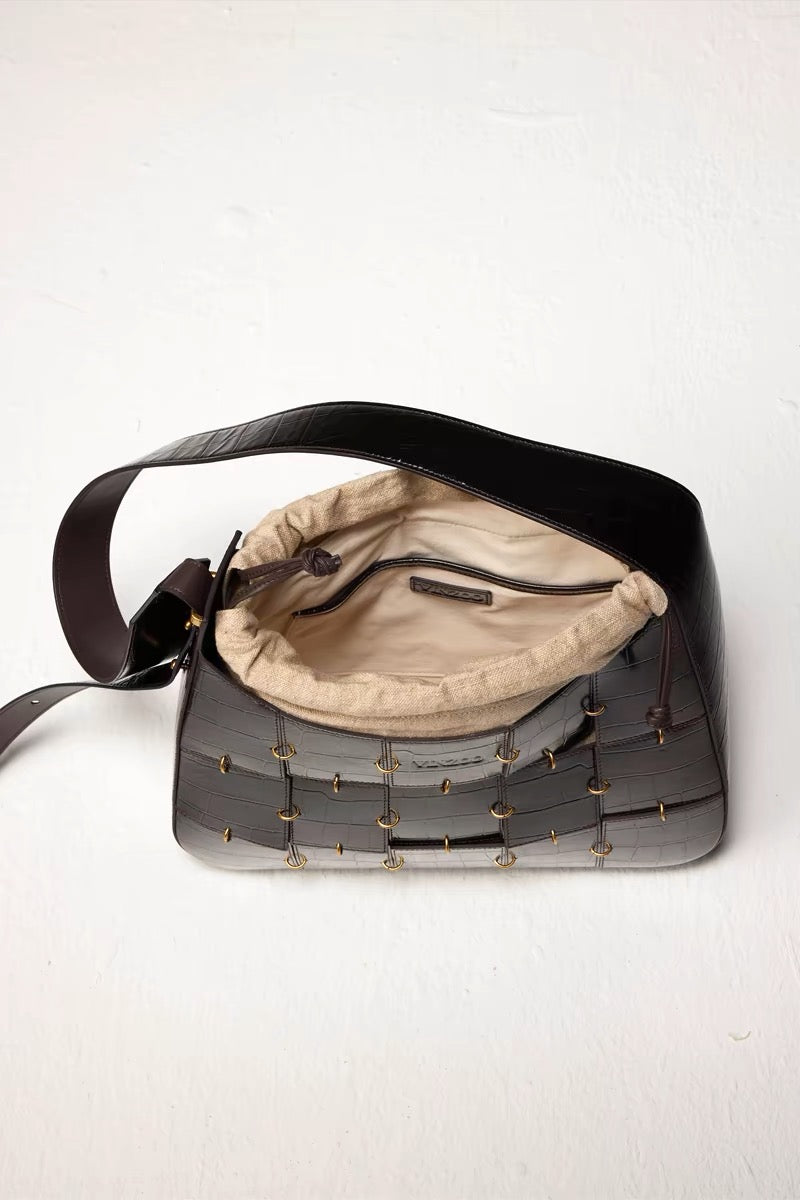 Dark Brown Crossbody Bag(Median)
