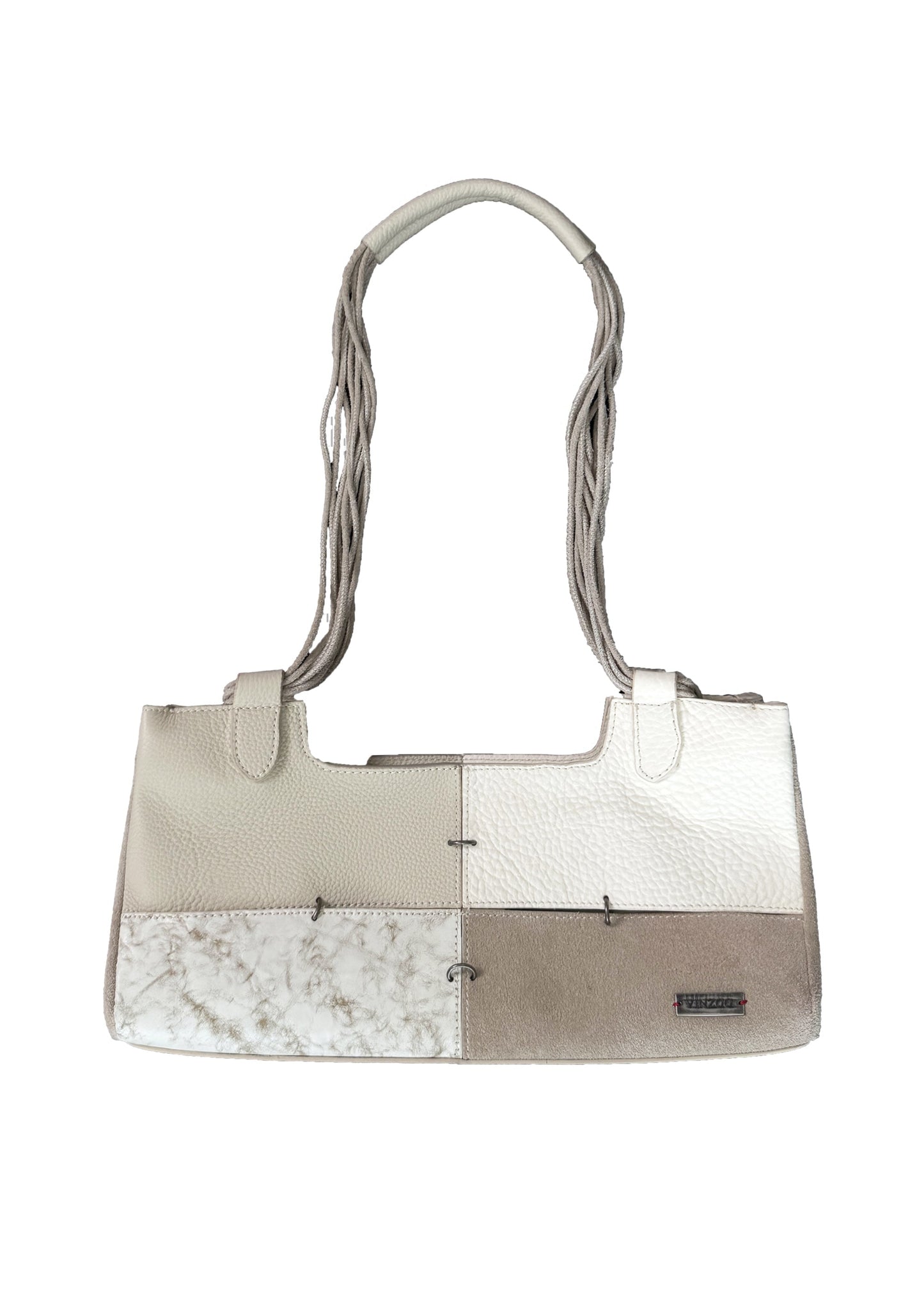 Patchwork Leather Boston Bag