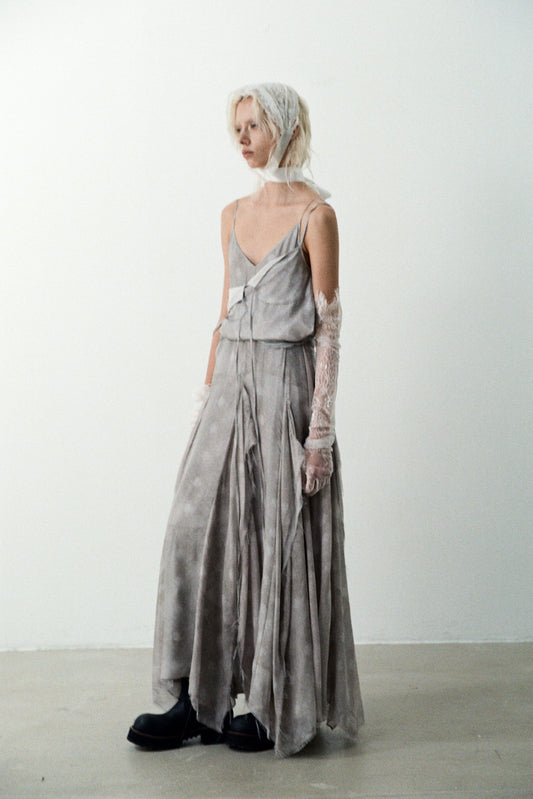 Grey Panelled Maxi Dress